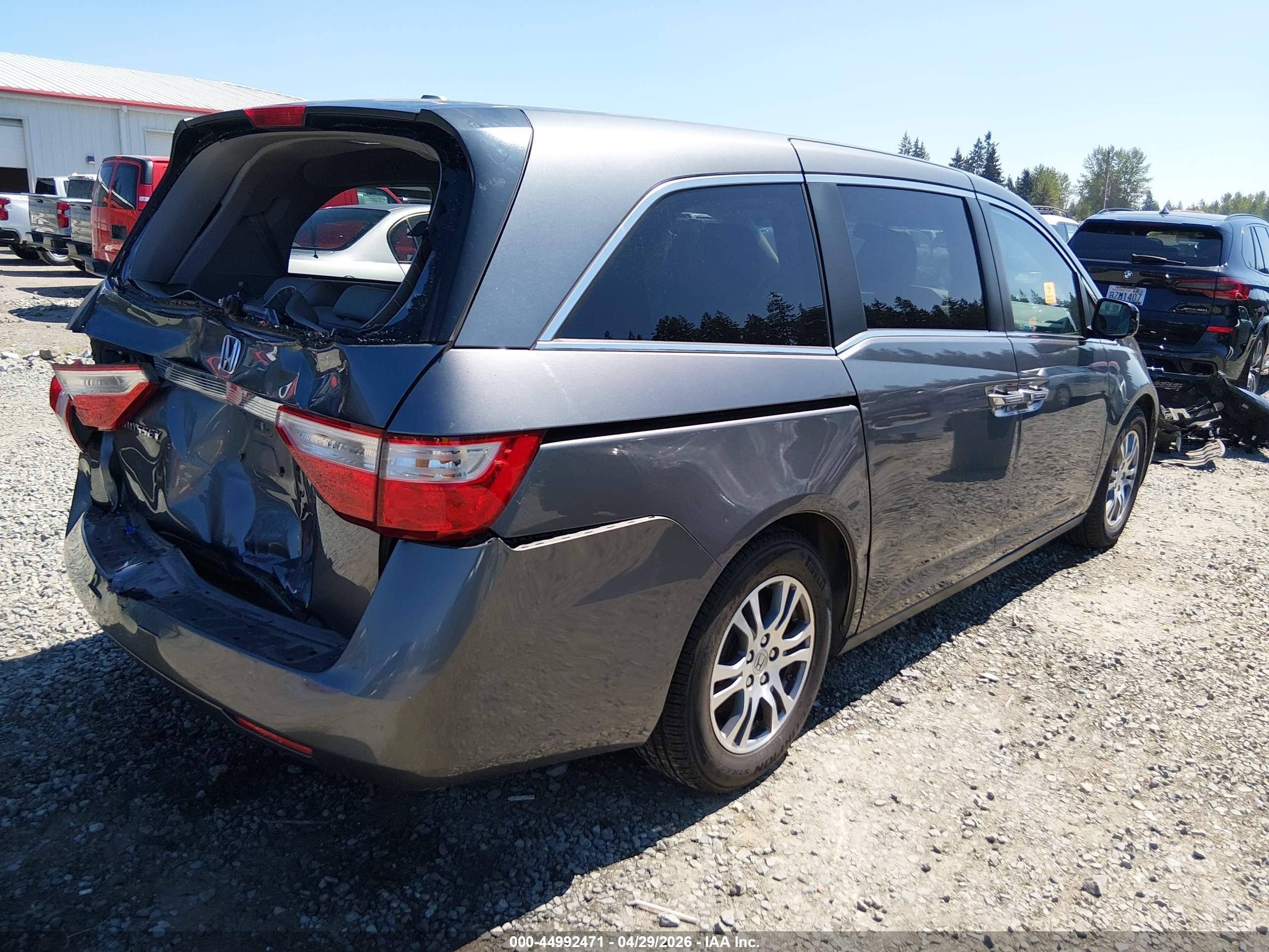 2011 Honda Odyssey Ex-l Gray vin: 5FNRL5H67BB092748