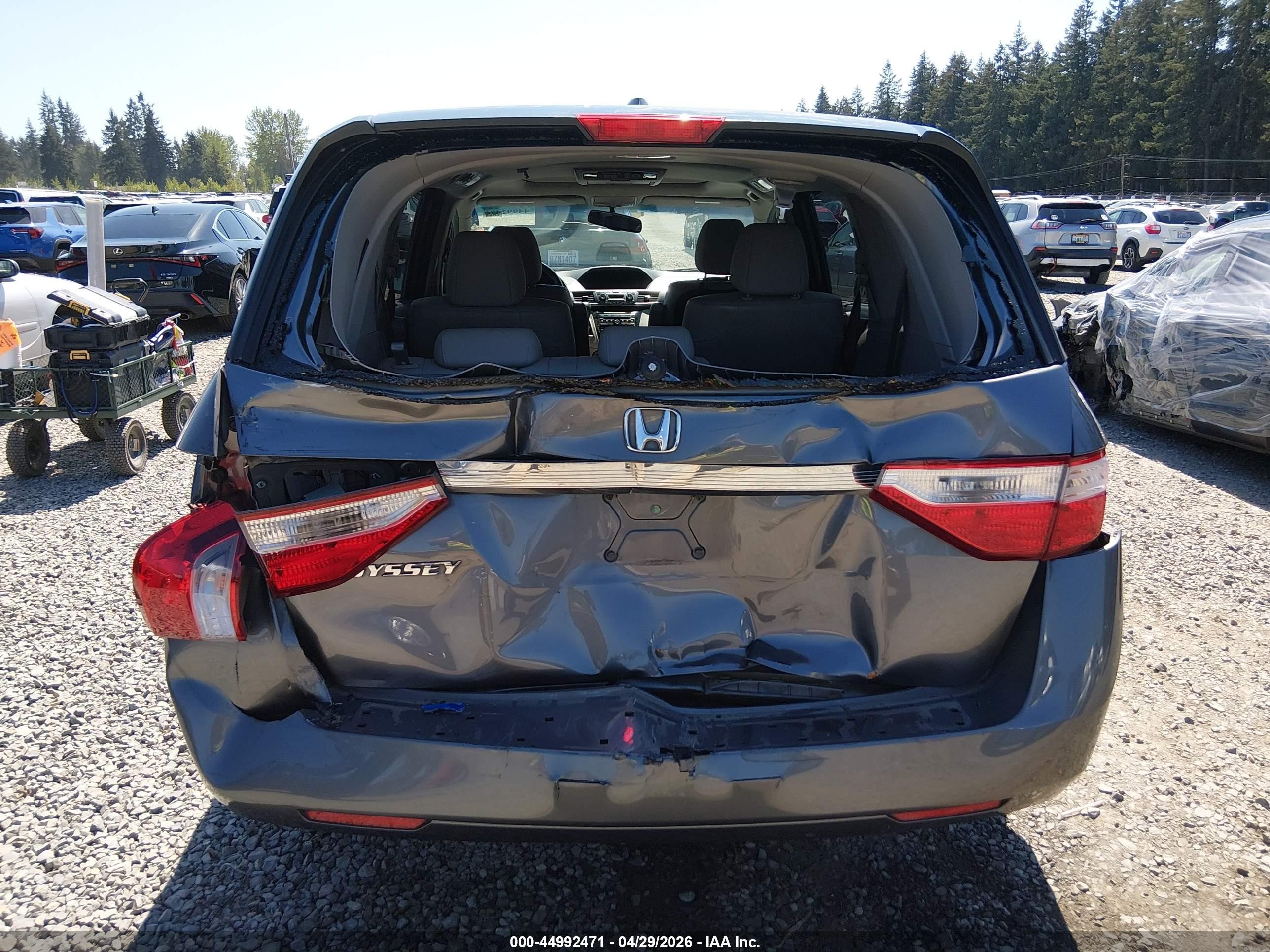 2011 Honda Odyssey Ex-l Gray vin: 5FNRL5H67BB092748