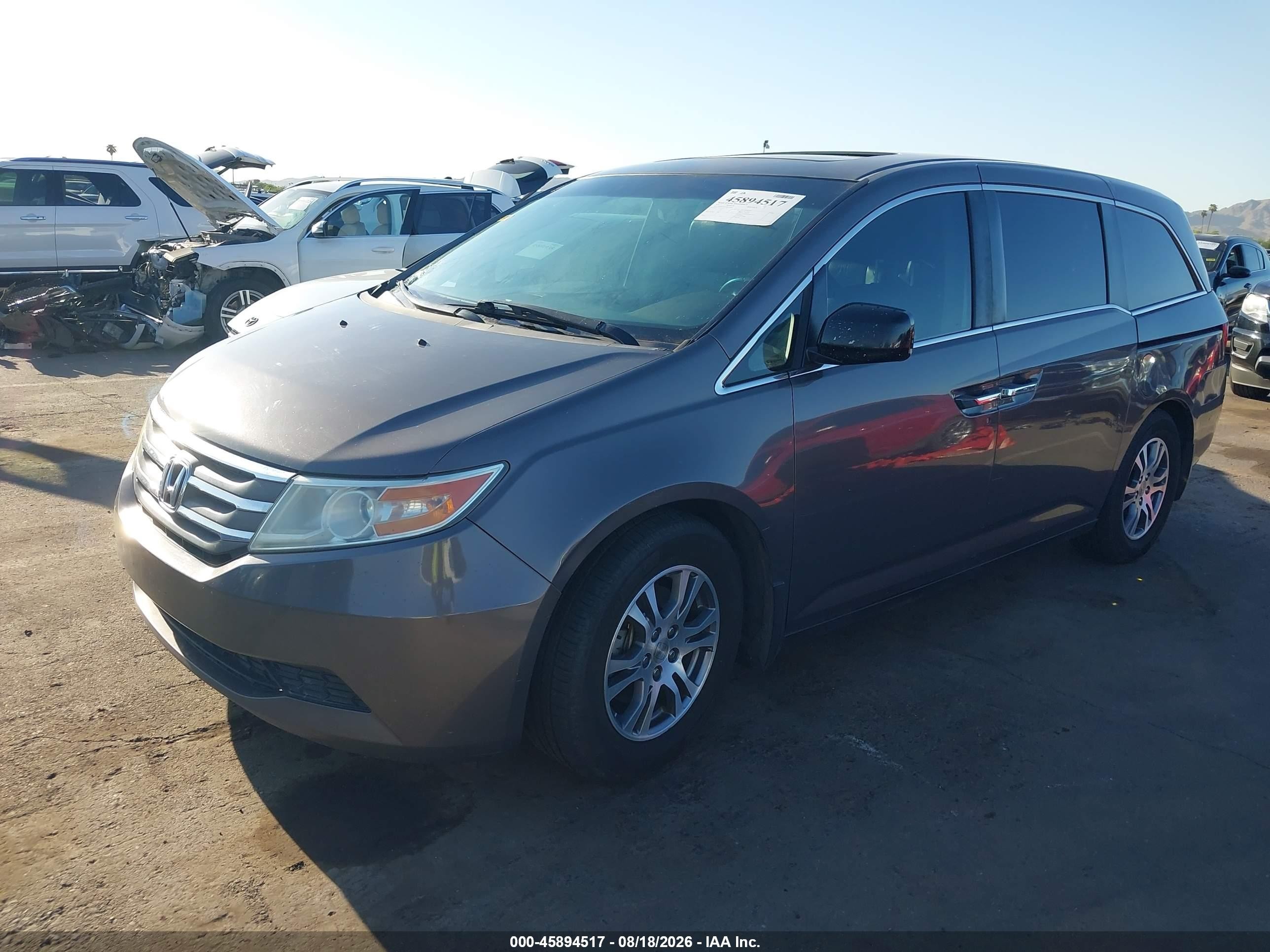 2011 Honda Odyssey Ex-l Gray vin: 5FNRL5H67BB100590