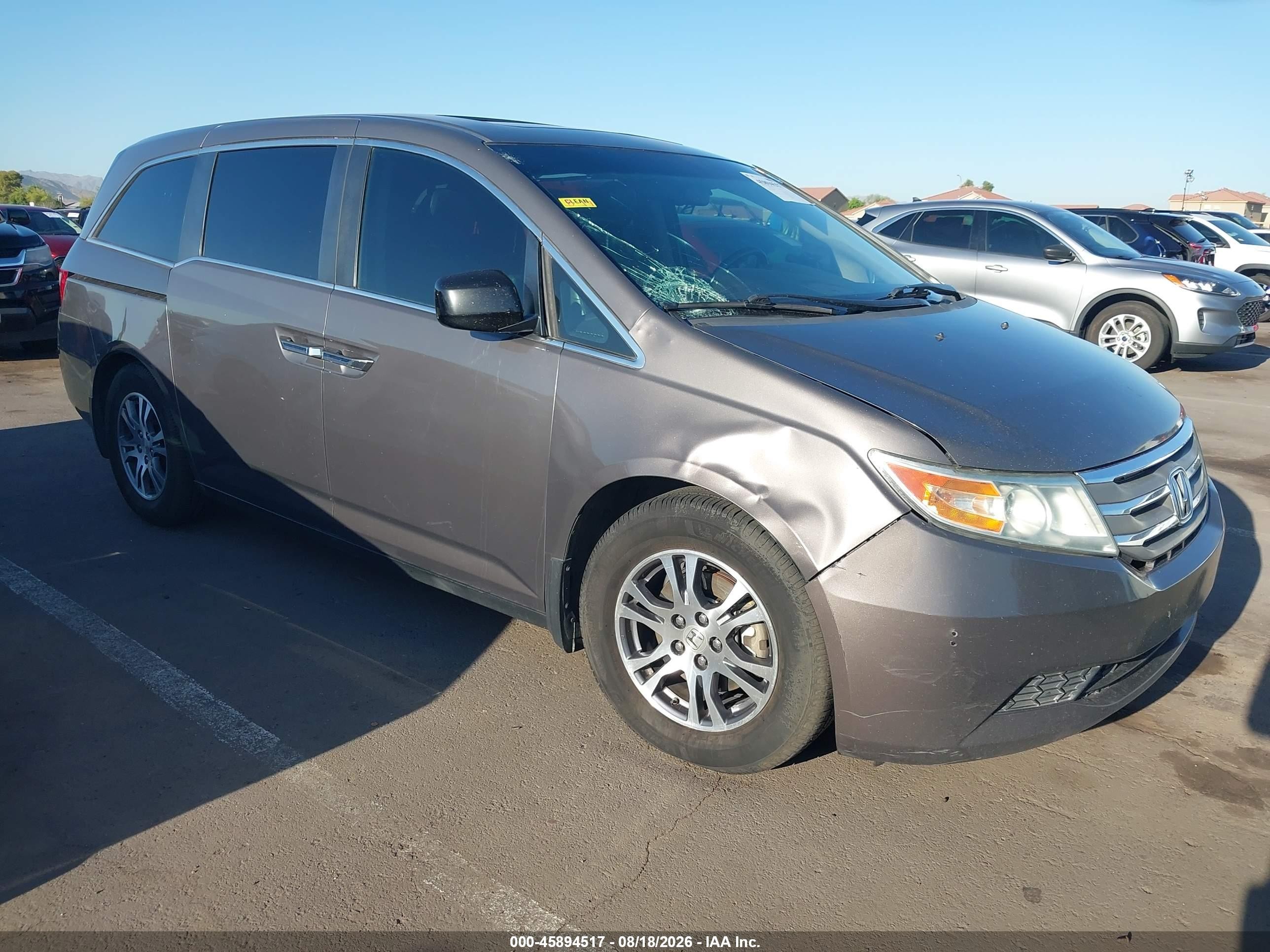 2011 Honda Odyssey Ex-l Gray vin: 5FNRL5H67BB100590