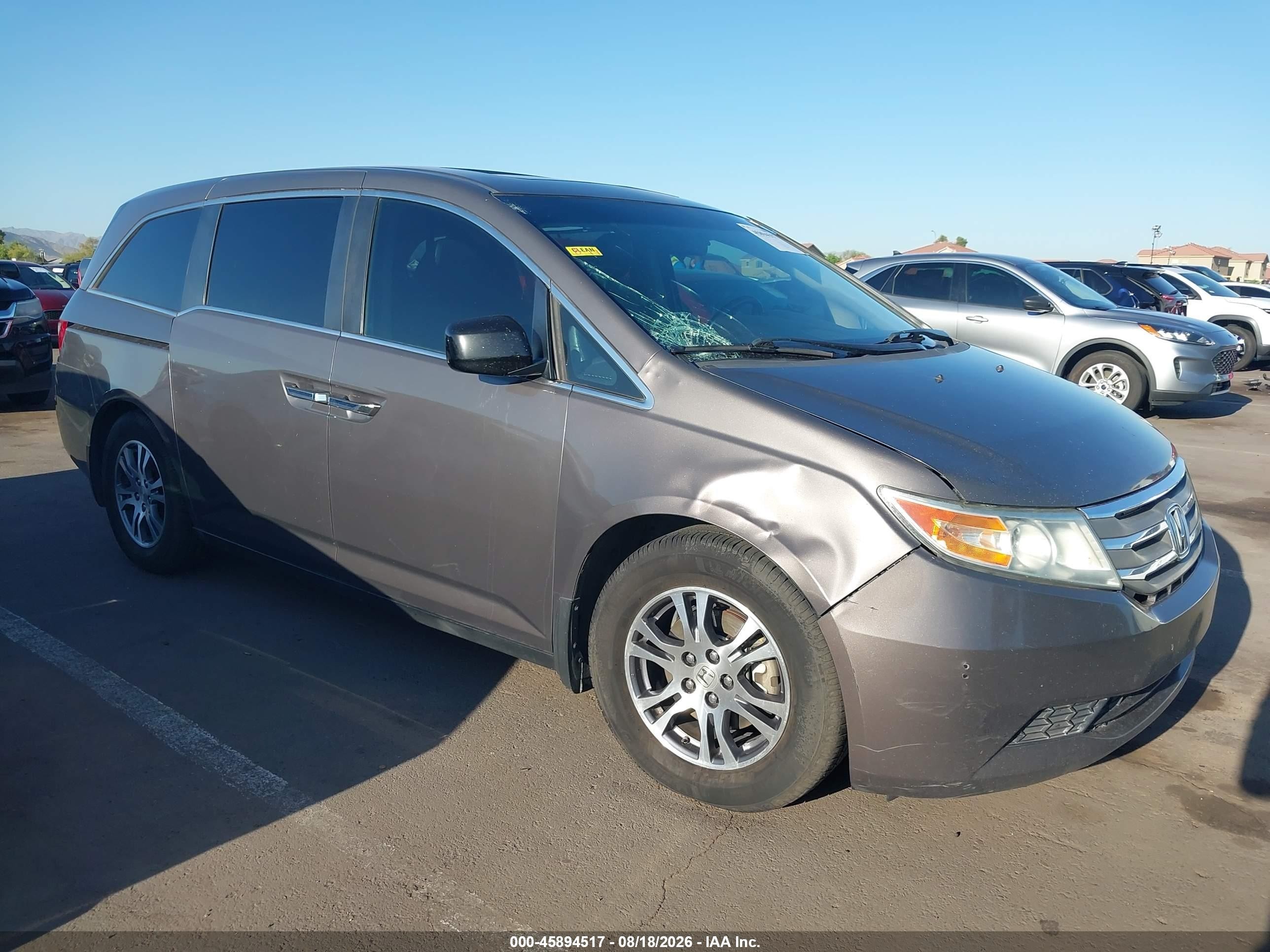 2011 Honda Odyssey Ex-l Gray vin: 5FNRL5H67BB100590