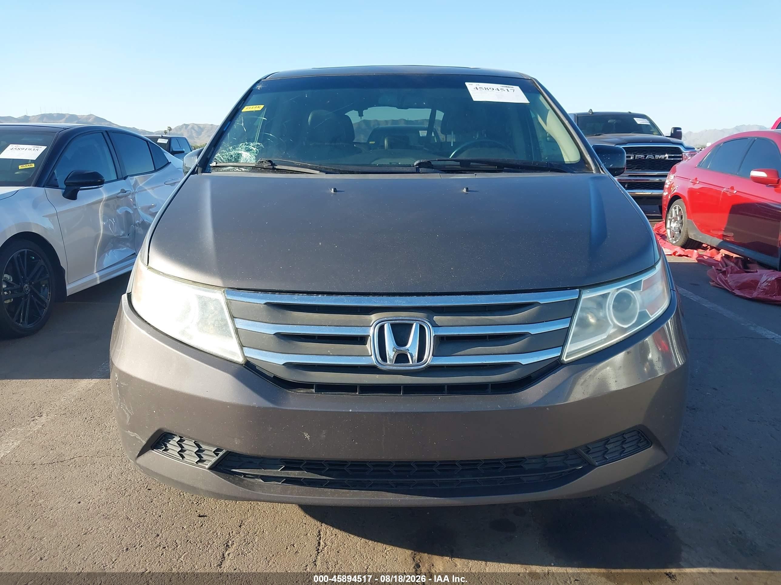2011 Honda Odyssey Ex-l Gray vin: 5FNRL5H67BB100590