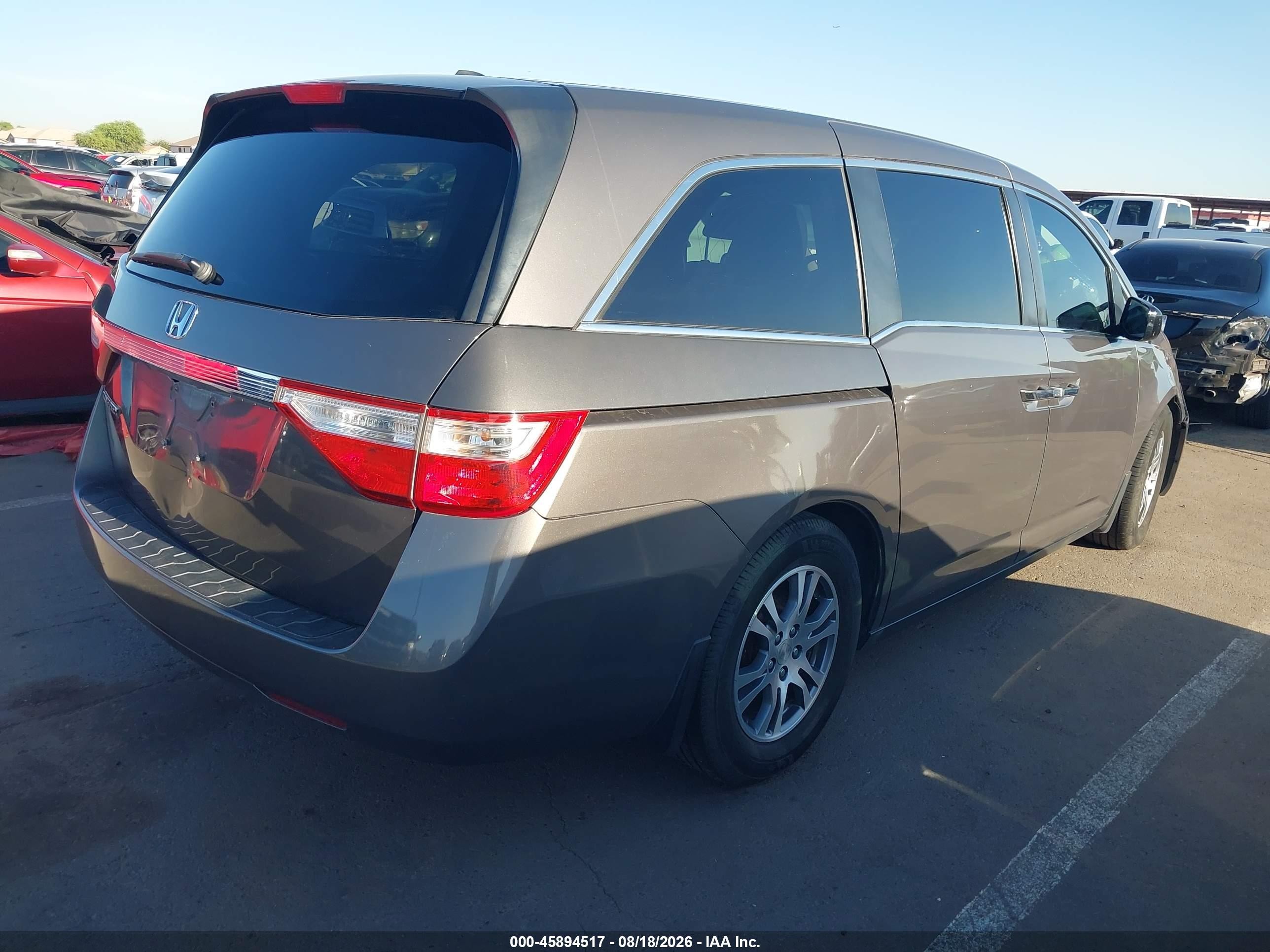 2011 Honda Odyssey Ex-l Gray vin: 5FNRL5H67BB100590