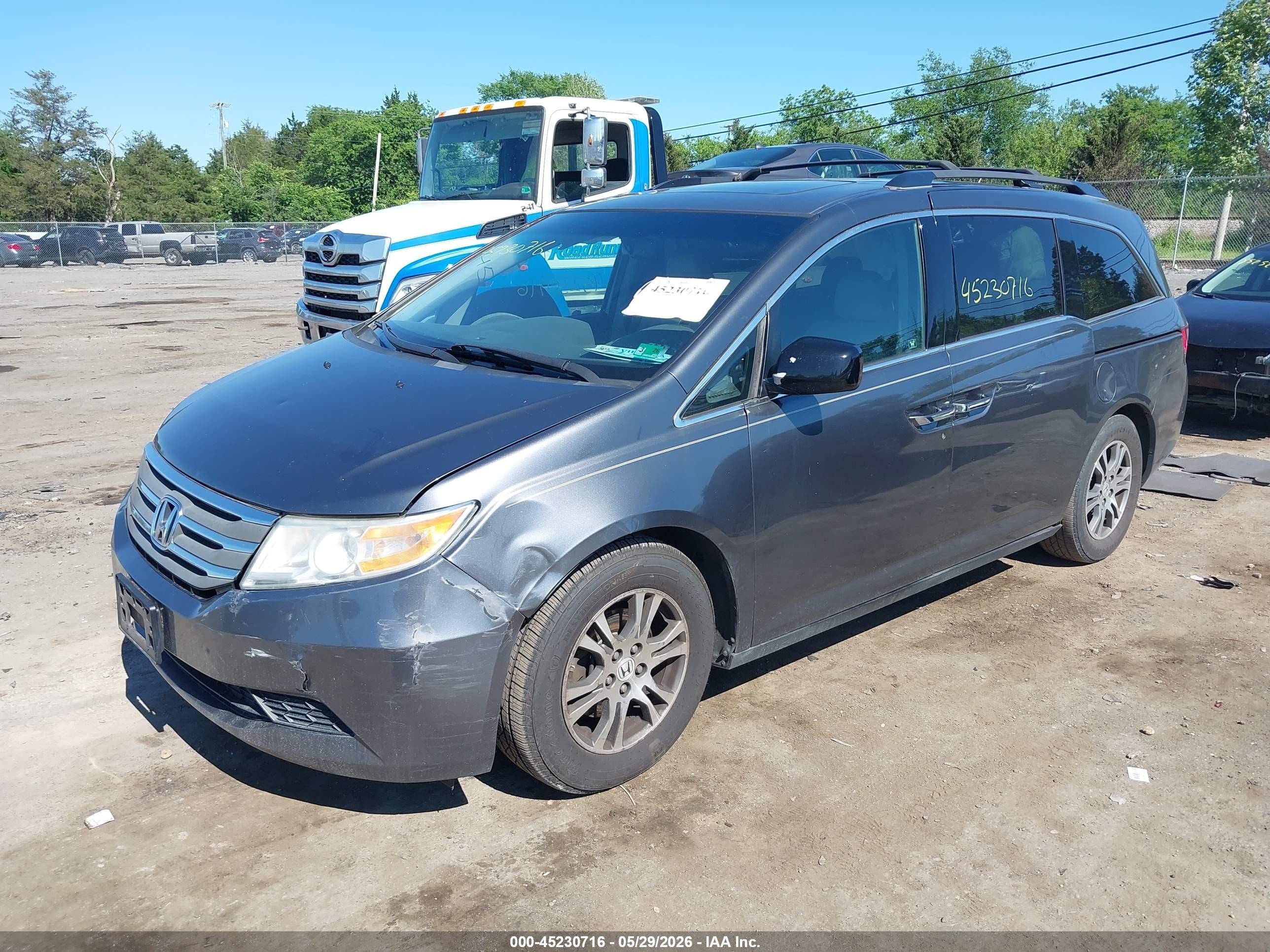 2011 Honda Odyssey Ex-l Gray vin: 5FNRL5H67BB103215