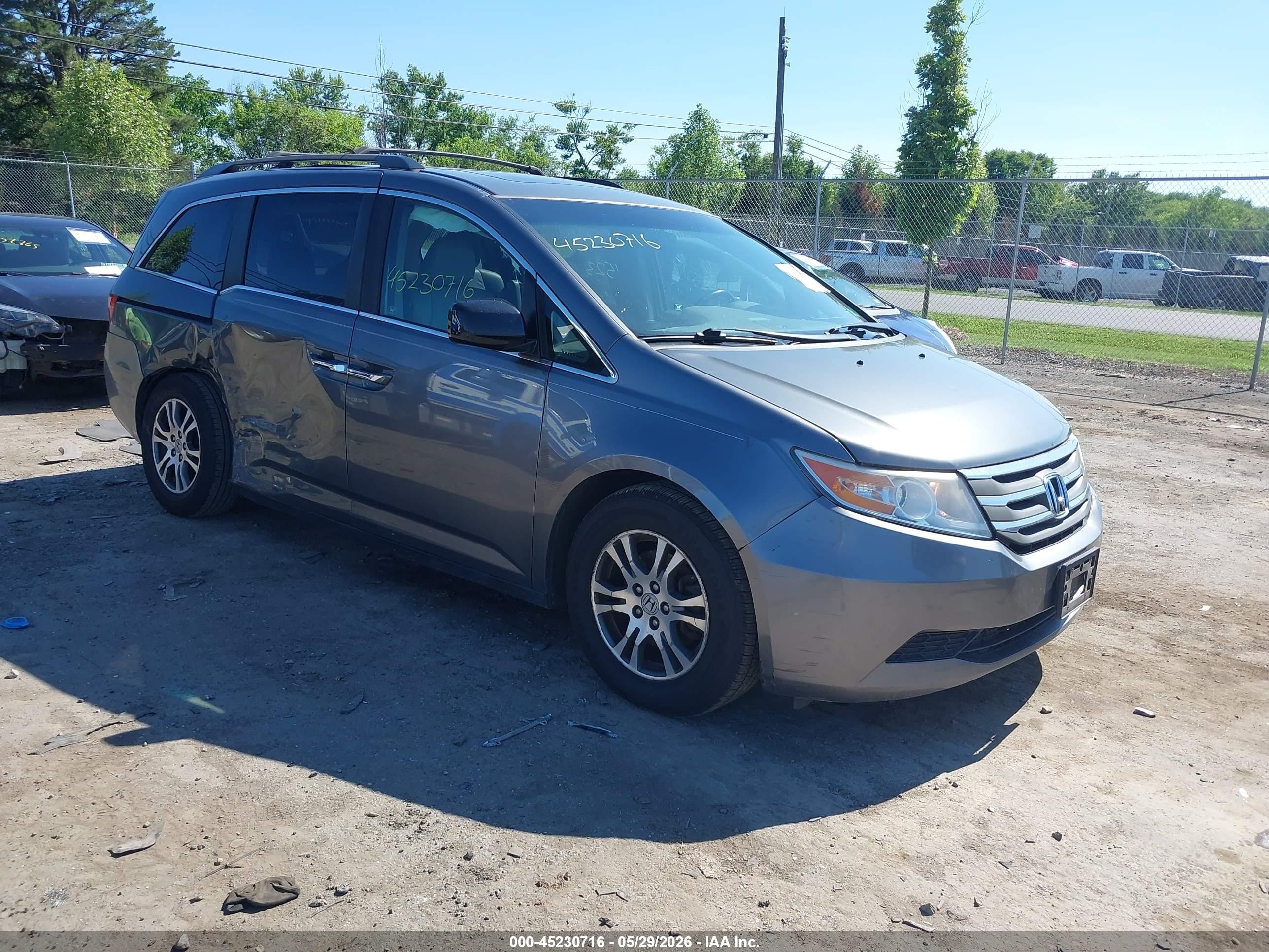 2011 Honda Odyssey Ex-l Gray vin: 5FNRL5H67BB103215