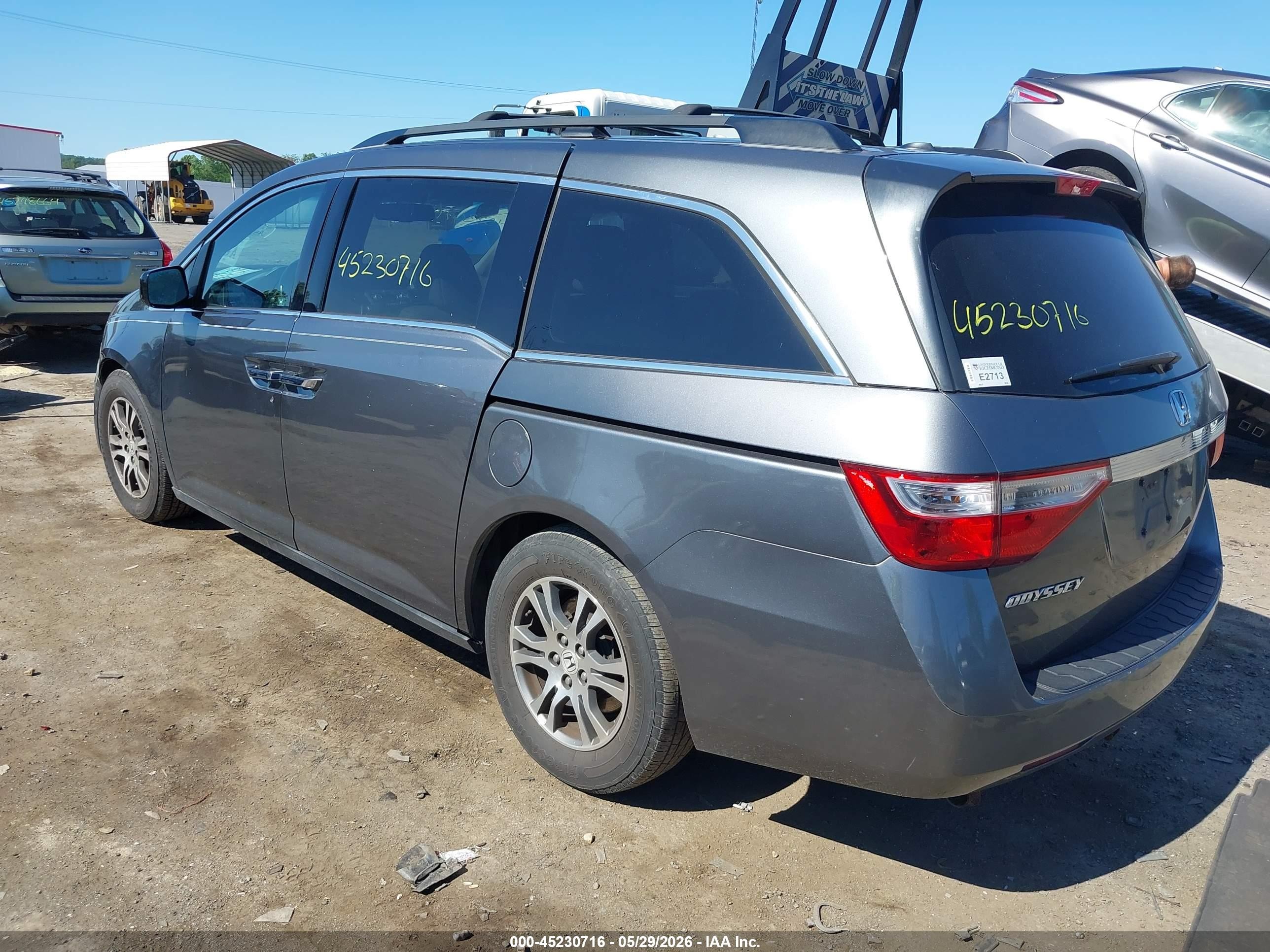 2011 Honda Odyssey Ex-l Gray vin: 5FNRL5H67BB103215