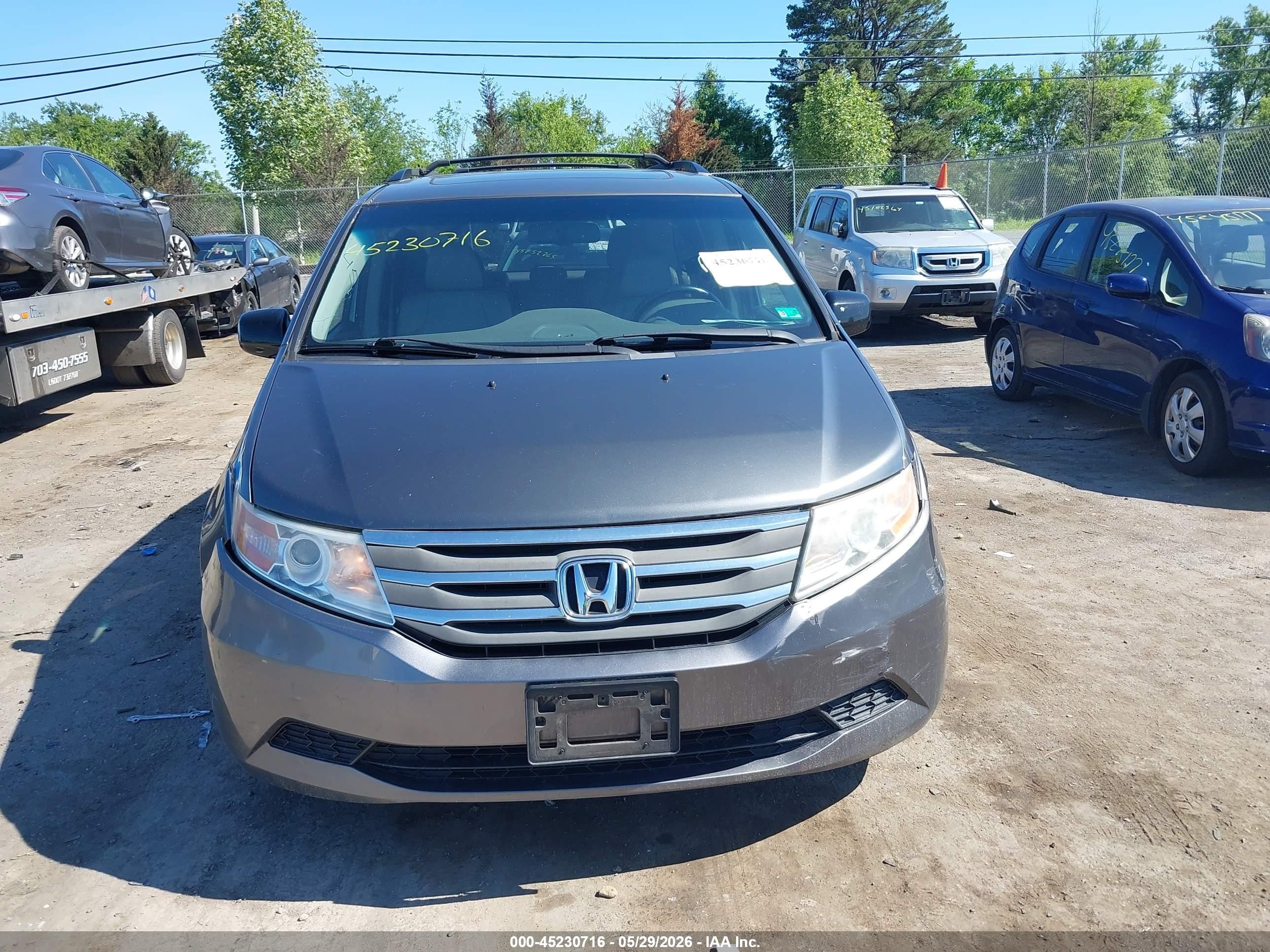 2011 Honda Odyssey Ex-l Gray vin: 5FNRL5H67BB103215