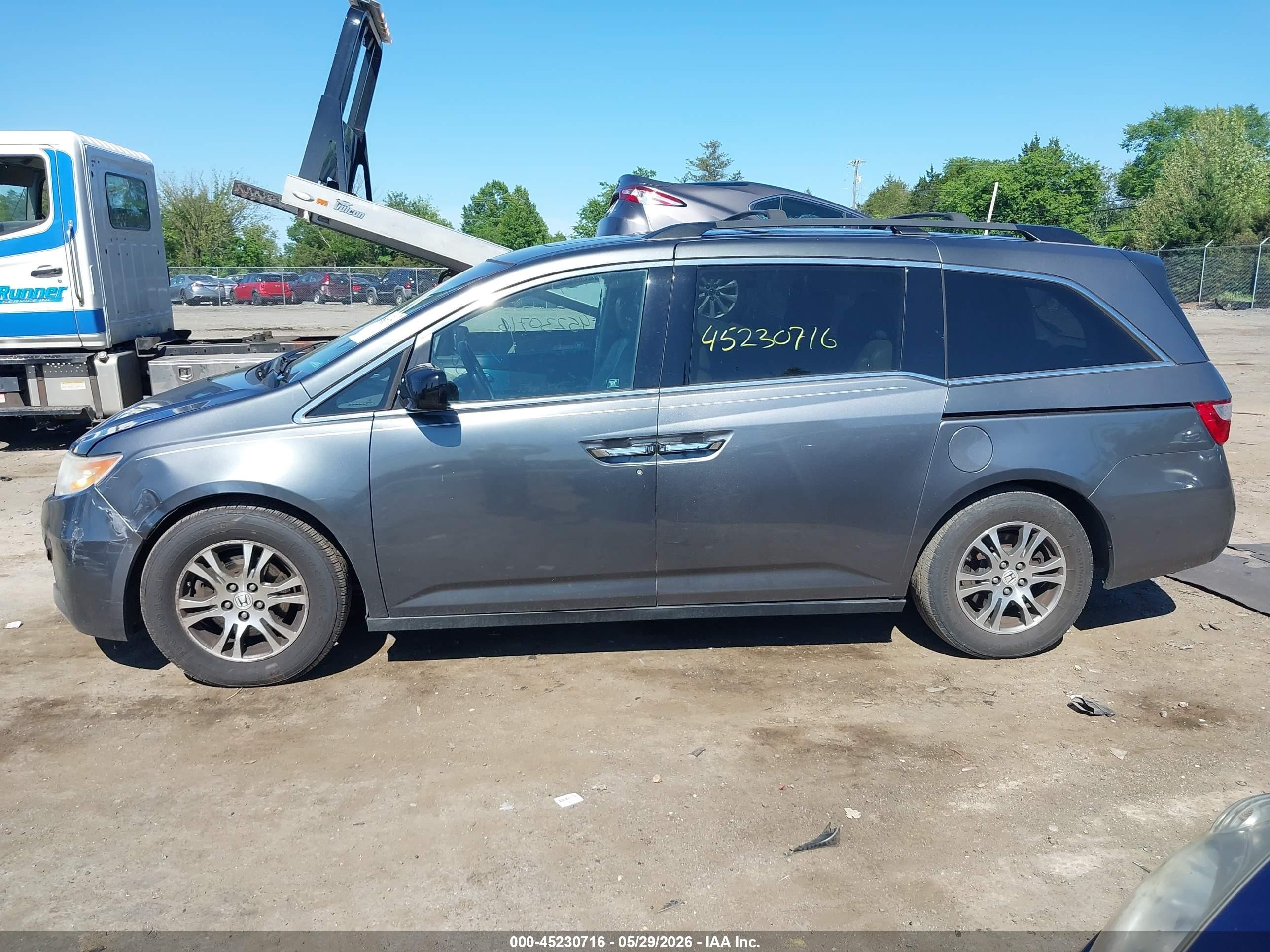 2011 Honda Odyssey Ex-l Gray vin: 5FNRL5H67BB103215
