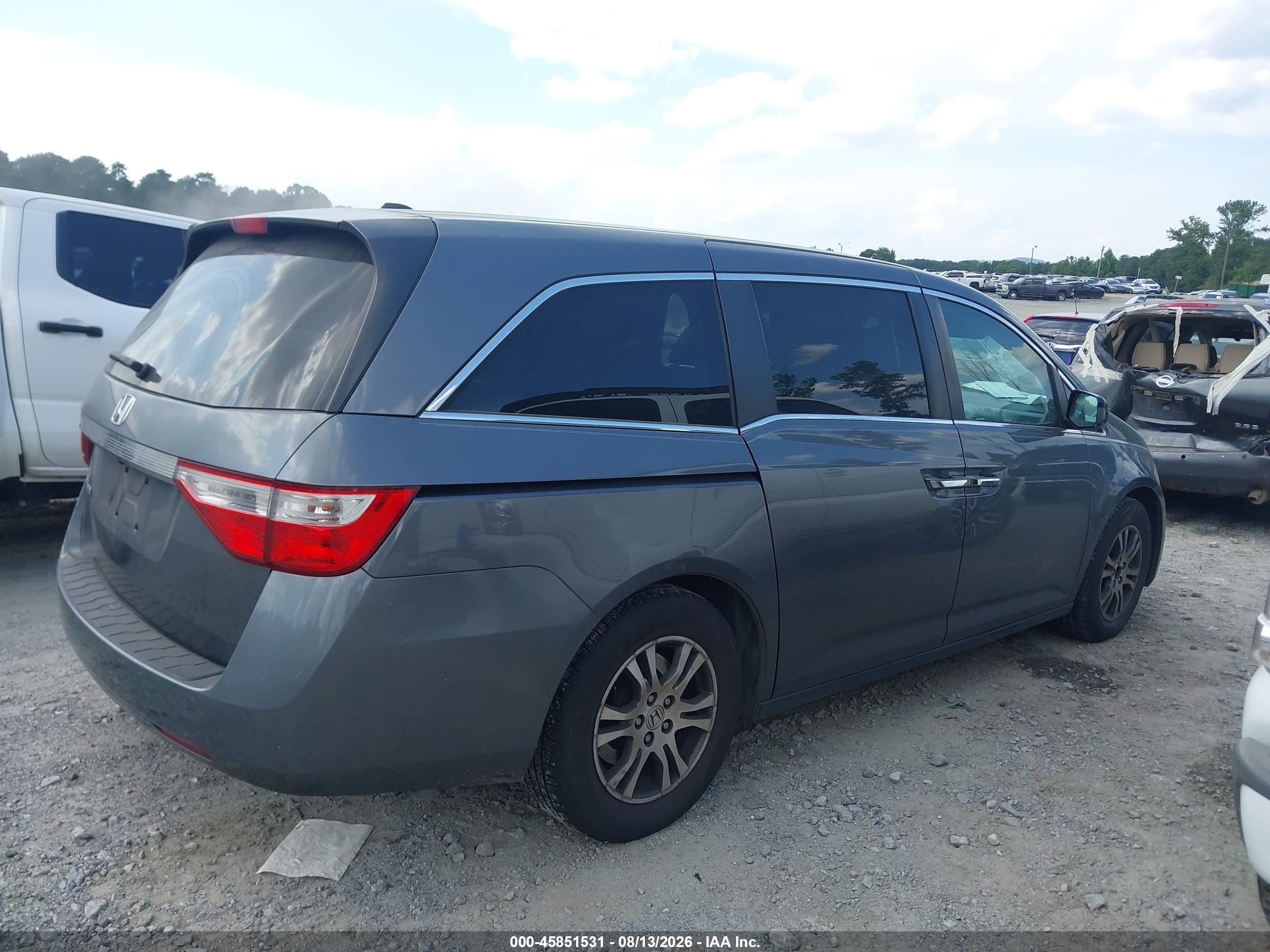 2012 Honda Odyssey Ex-l Gray vin: 5FNRL5H67CB010972