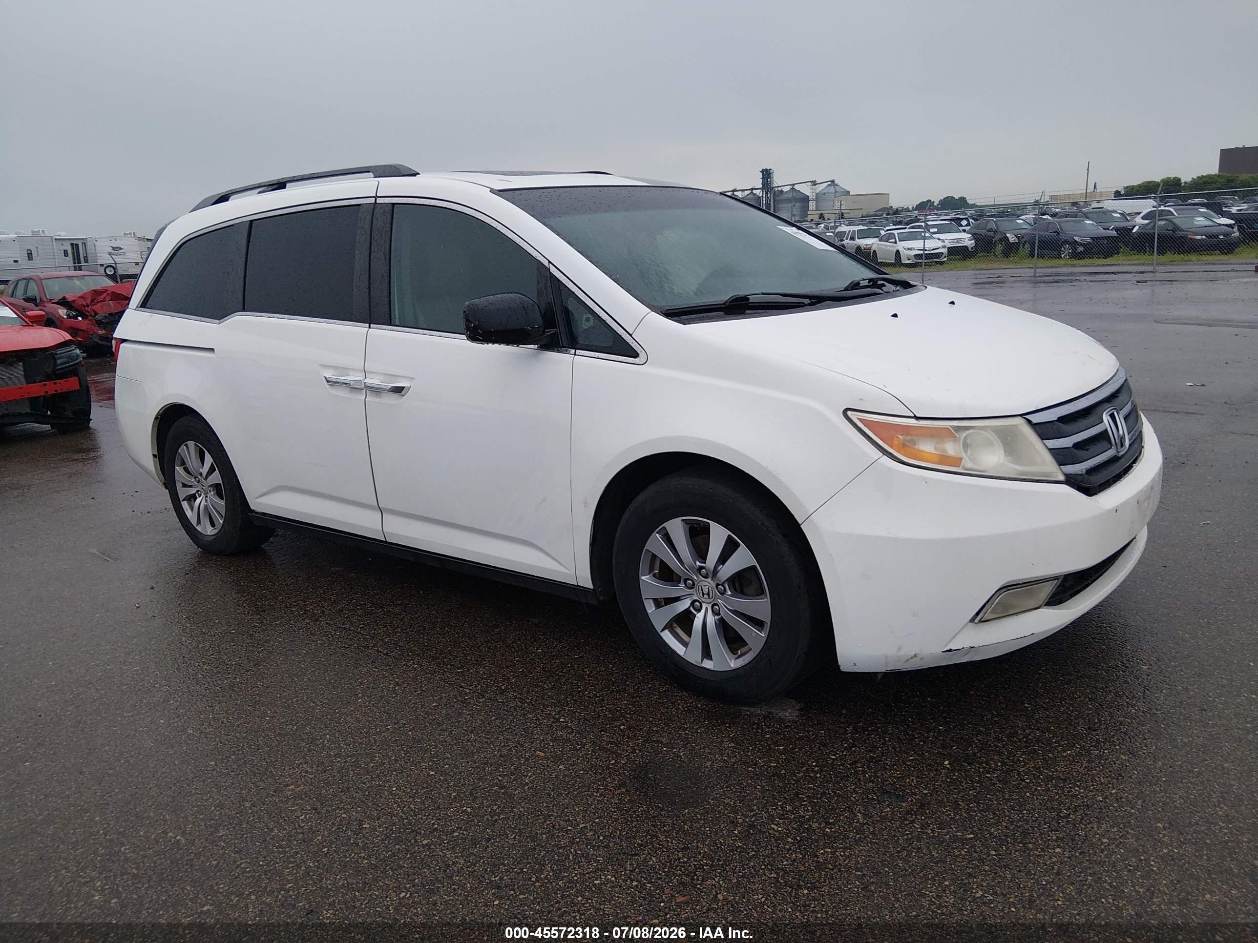 2012 Honda Odyssey Ex-l White vin: 5FNRL5H67CB012348
