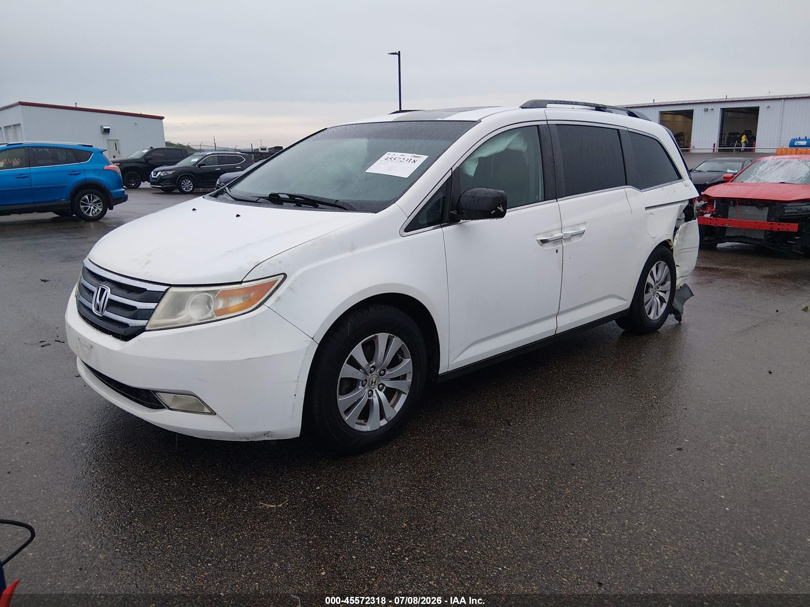 2012 Honda Odyssey Ex-l White vin: 5FNRL5H67CB012348