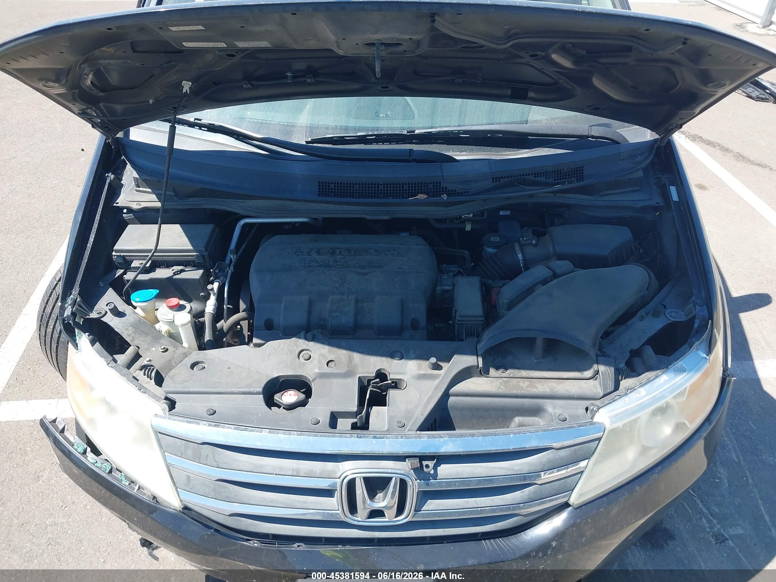 2012 Honda Odyssey Ex-l Black vin: 5FNRL5H67CB027688
