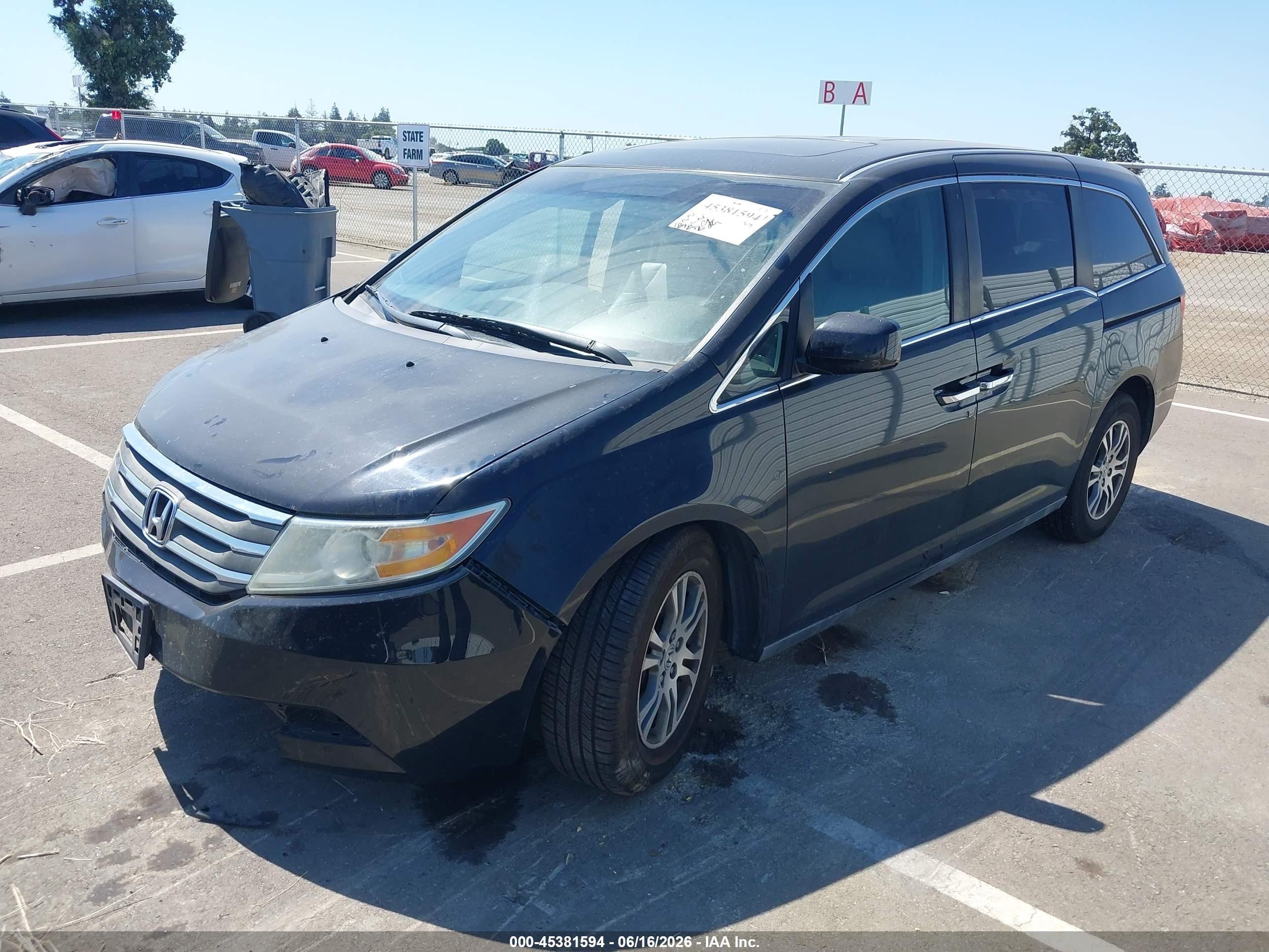 2012 Honda Odyssey Ex-l Black vin: 5FNRL5H67CB027688