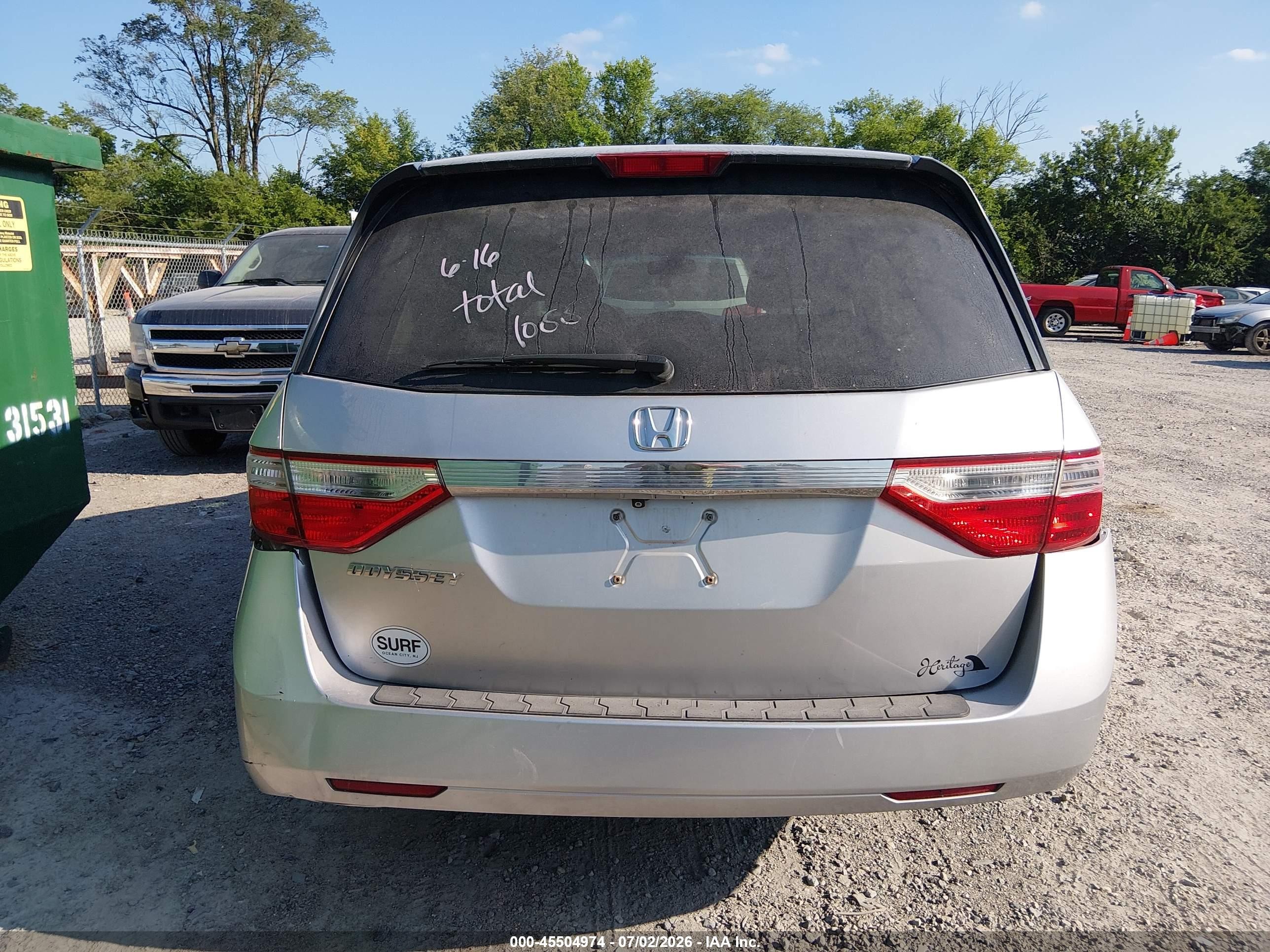 2012 Honda Odyssey Ex-l Silver vin: 5FNRL5H67CB051036