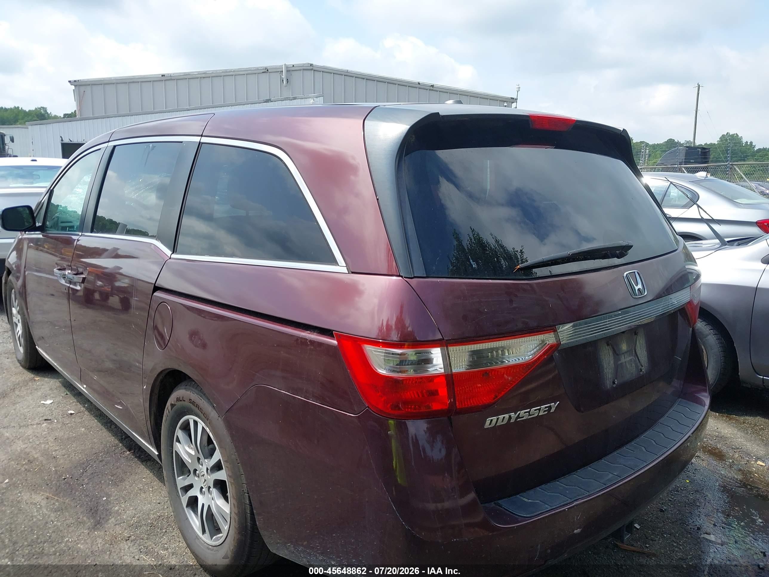 2012 Honda Odyssey Ex-l Burgundy vin: 5FNRL5H67CB078110