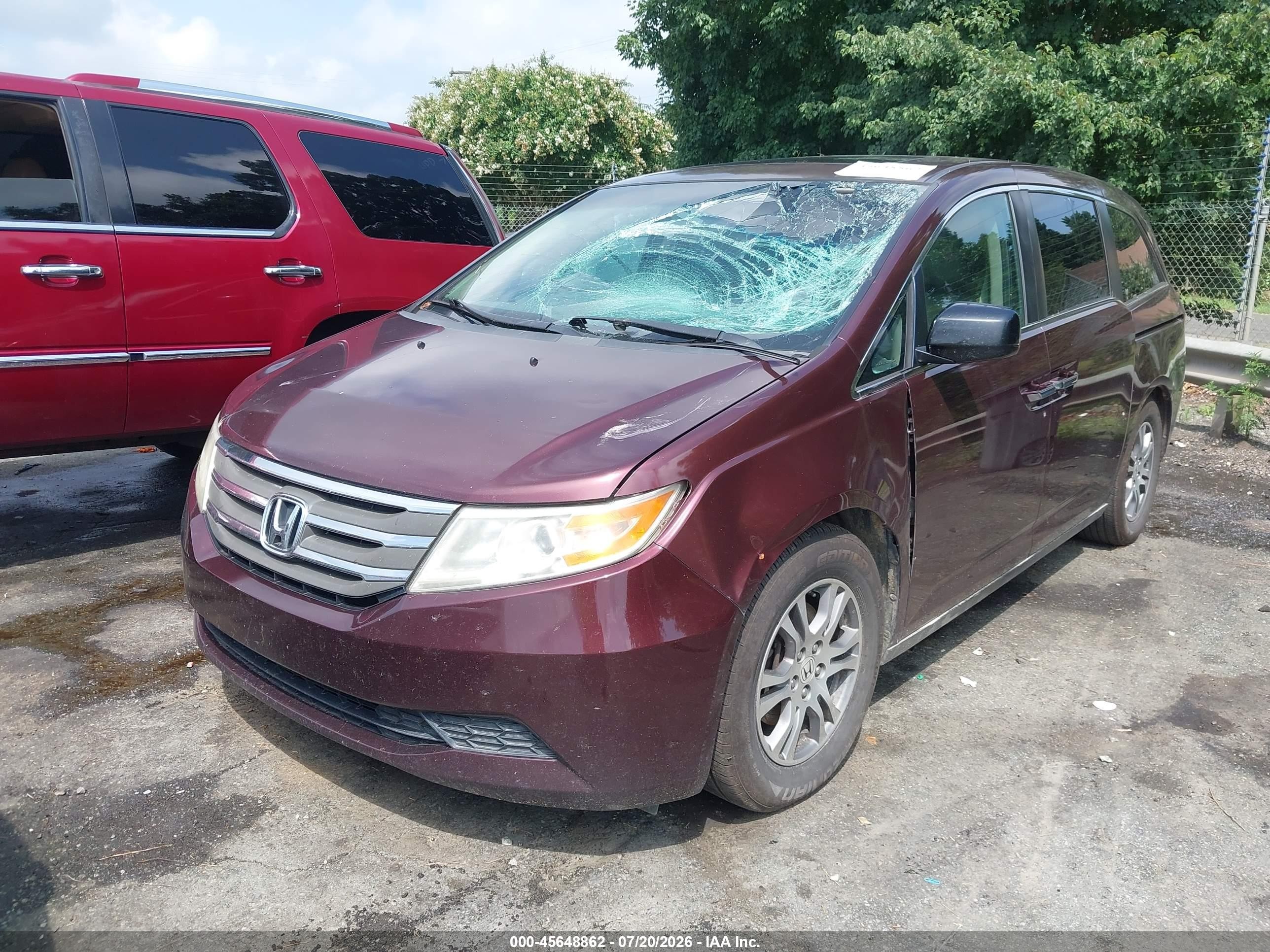 2012 Honda Odyssey Ex-l Burgundy vin: 5FNRL5H67CB078110