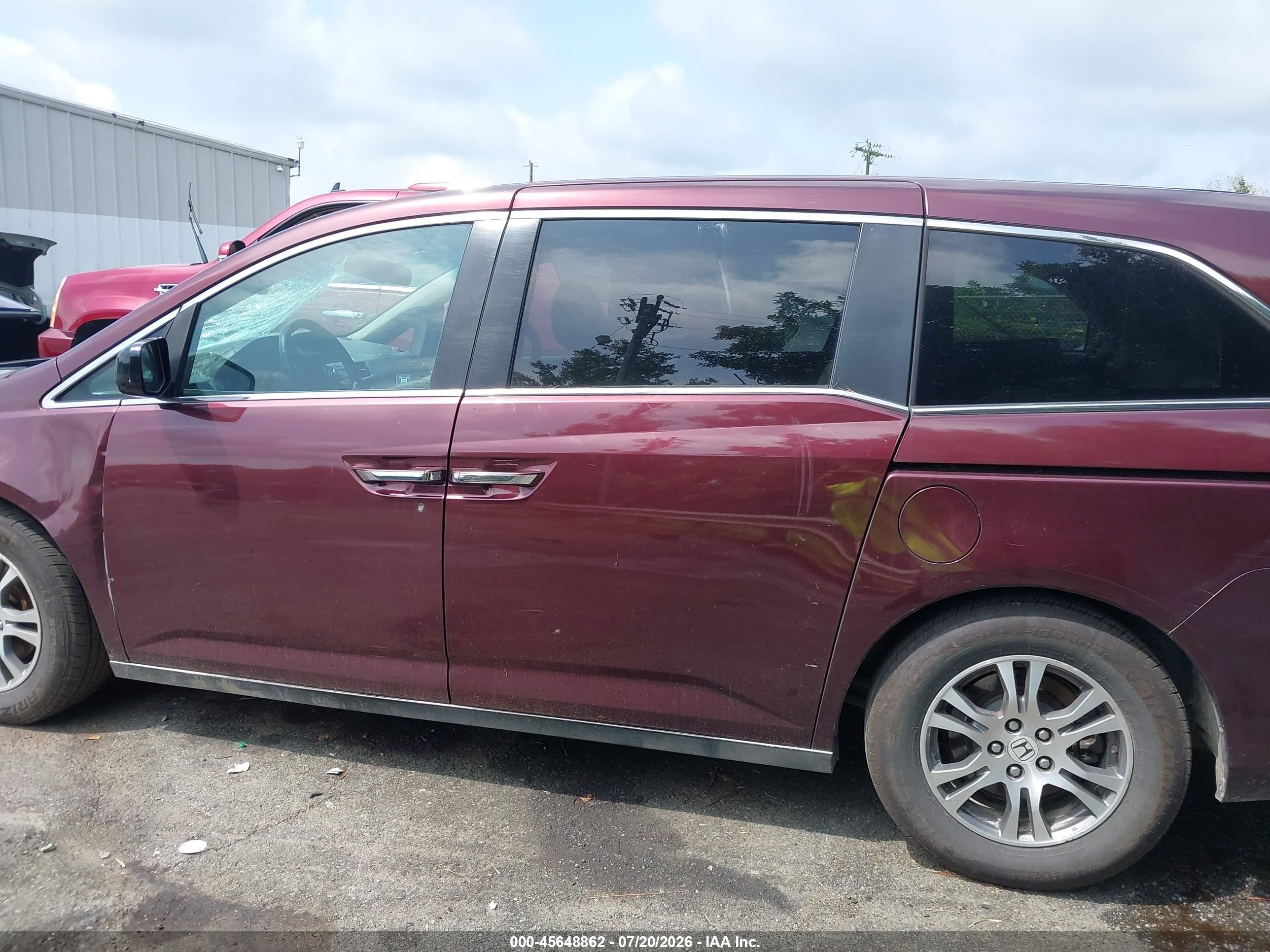 2012 Honda Odyssey Ex-l Burgundy vin: 5FNRL5H67CB078110