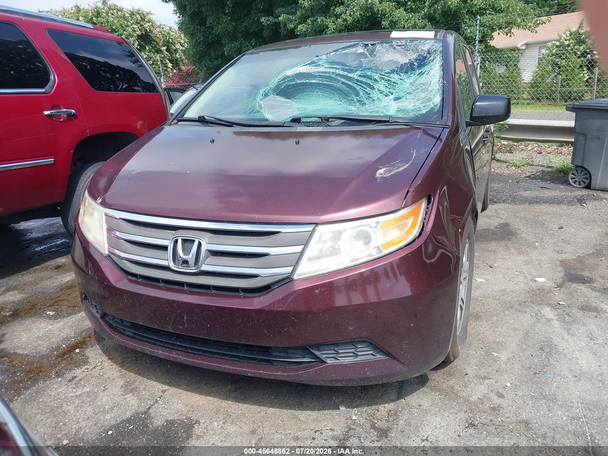 2012 Honda Odyssey Ex-l Burgundy vin: 5FNRL5H67CB078110