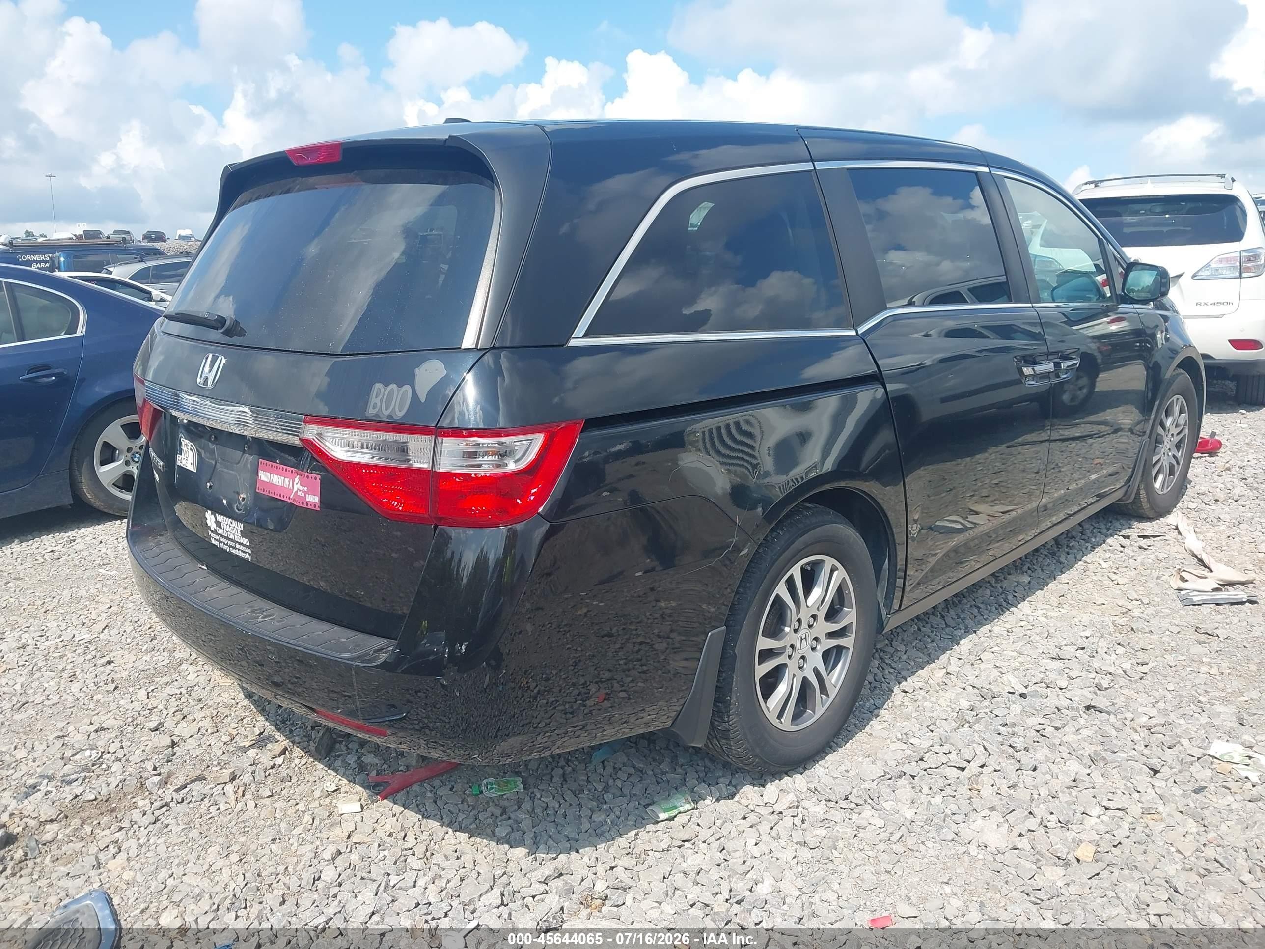 2012 Honda Odyssey Ex-l Black vin: 5FNRL5H67CB103572