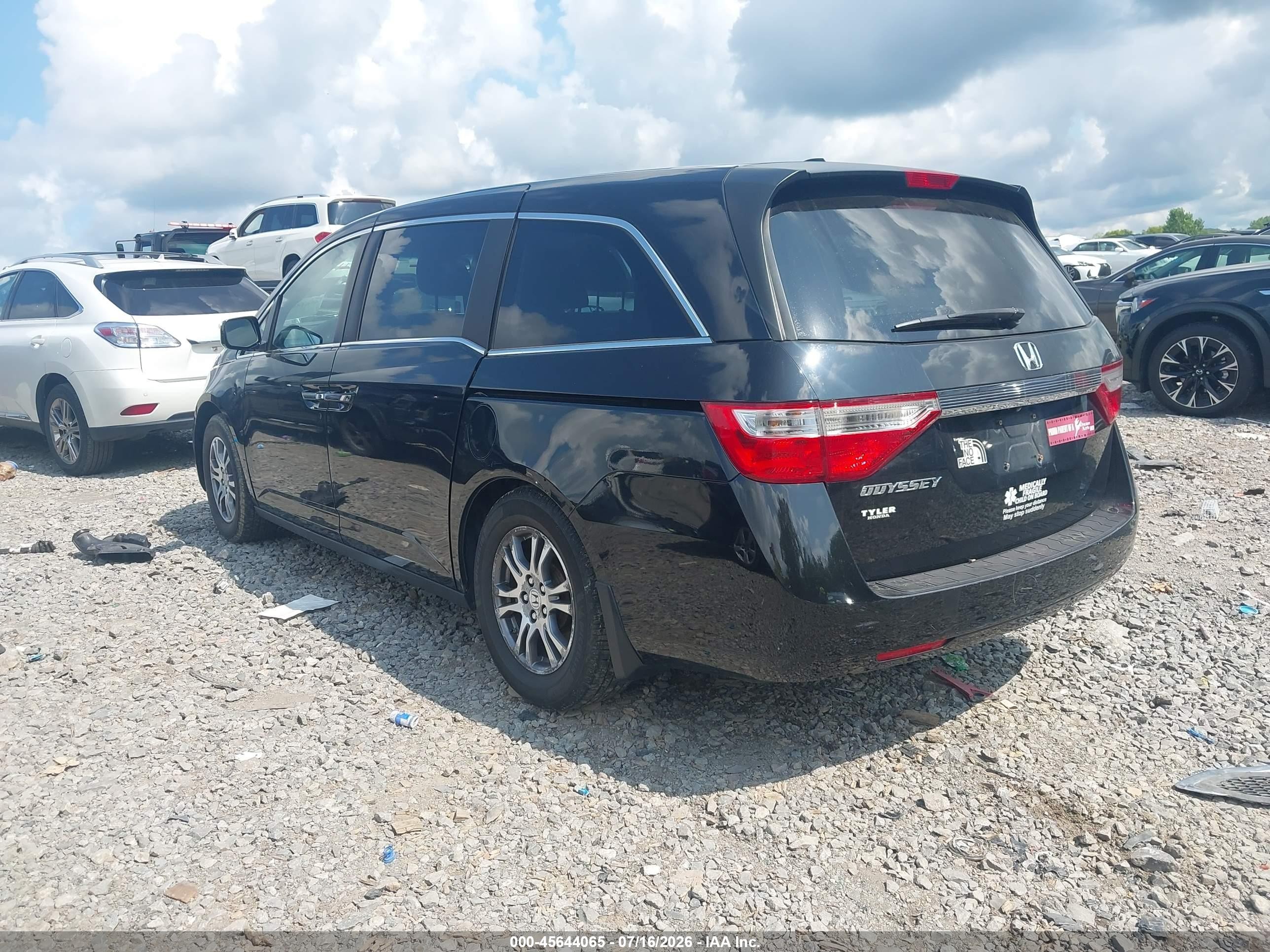 2012 Honda Odyssey Ex-l Black vin: 5FNRL5H67CB103572