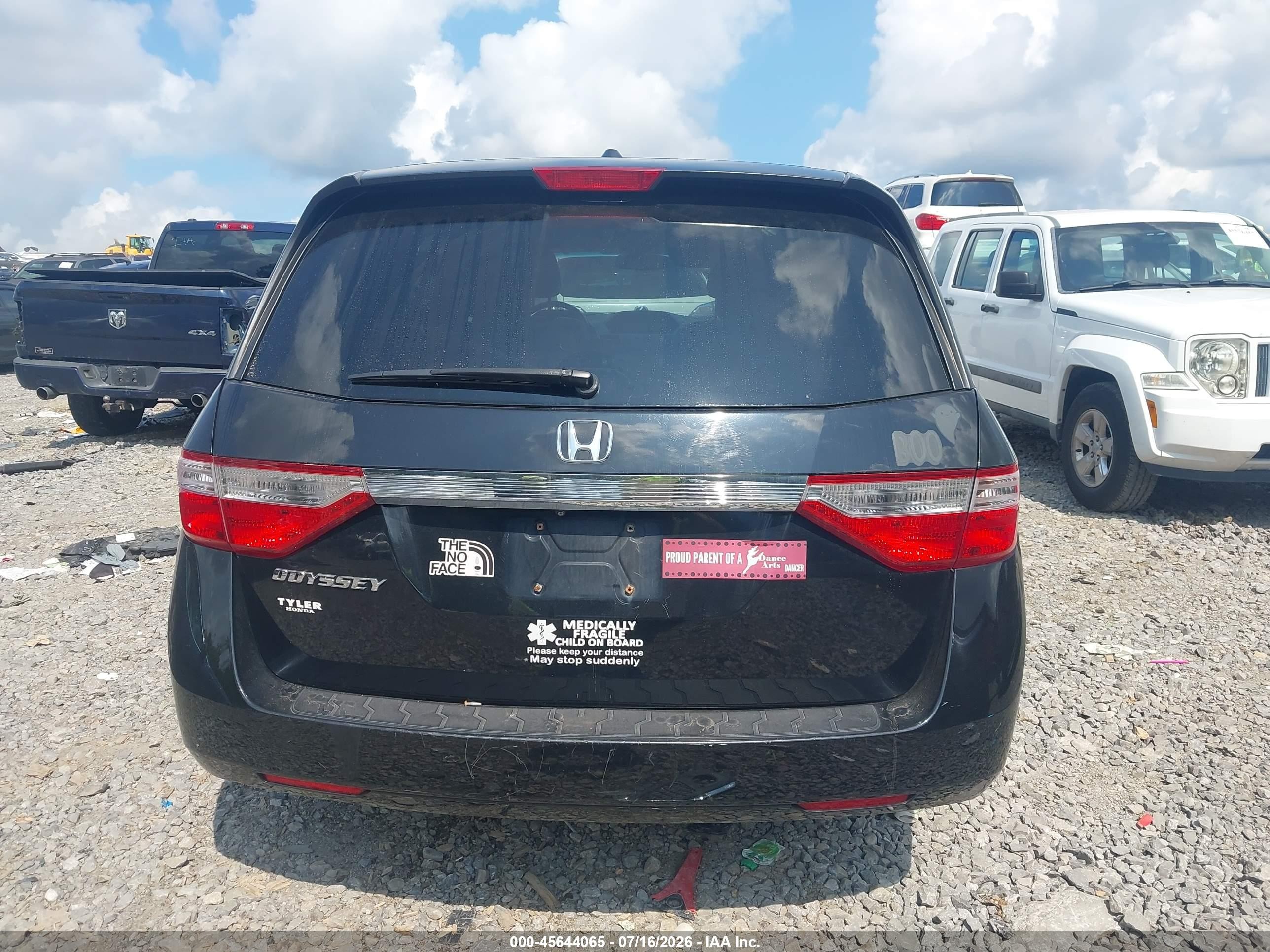 2012 Honda Odyssey Ex-l Black vin: 5FNRL5H67CB103572