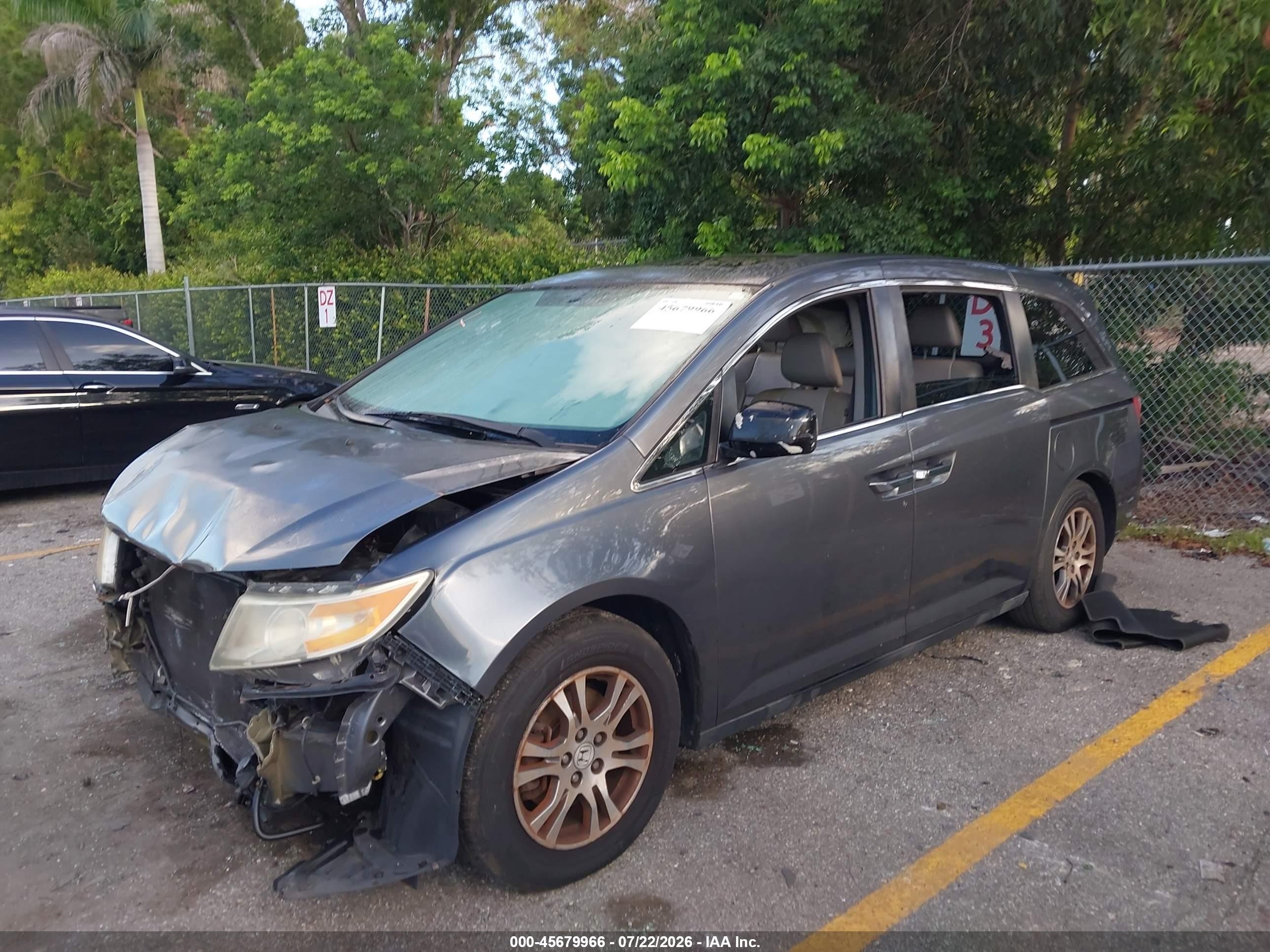 2012 Honda Odyssey Ex-l Серый vin: 5FNRL5H67CB117648