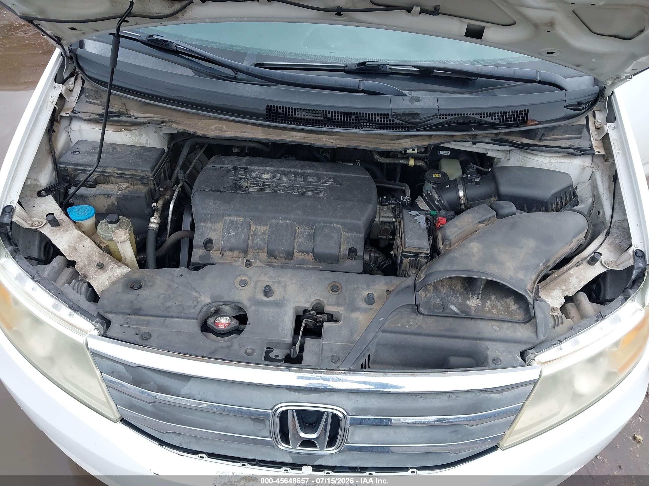 2012 Honda Odyssey Ex-l White vin: 5FNRL5H67CB134188