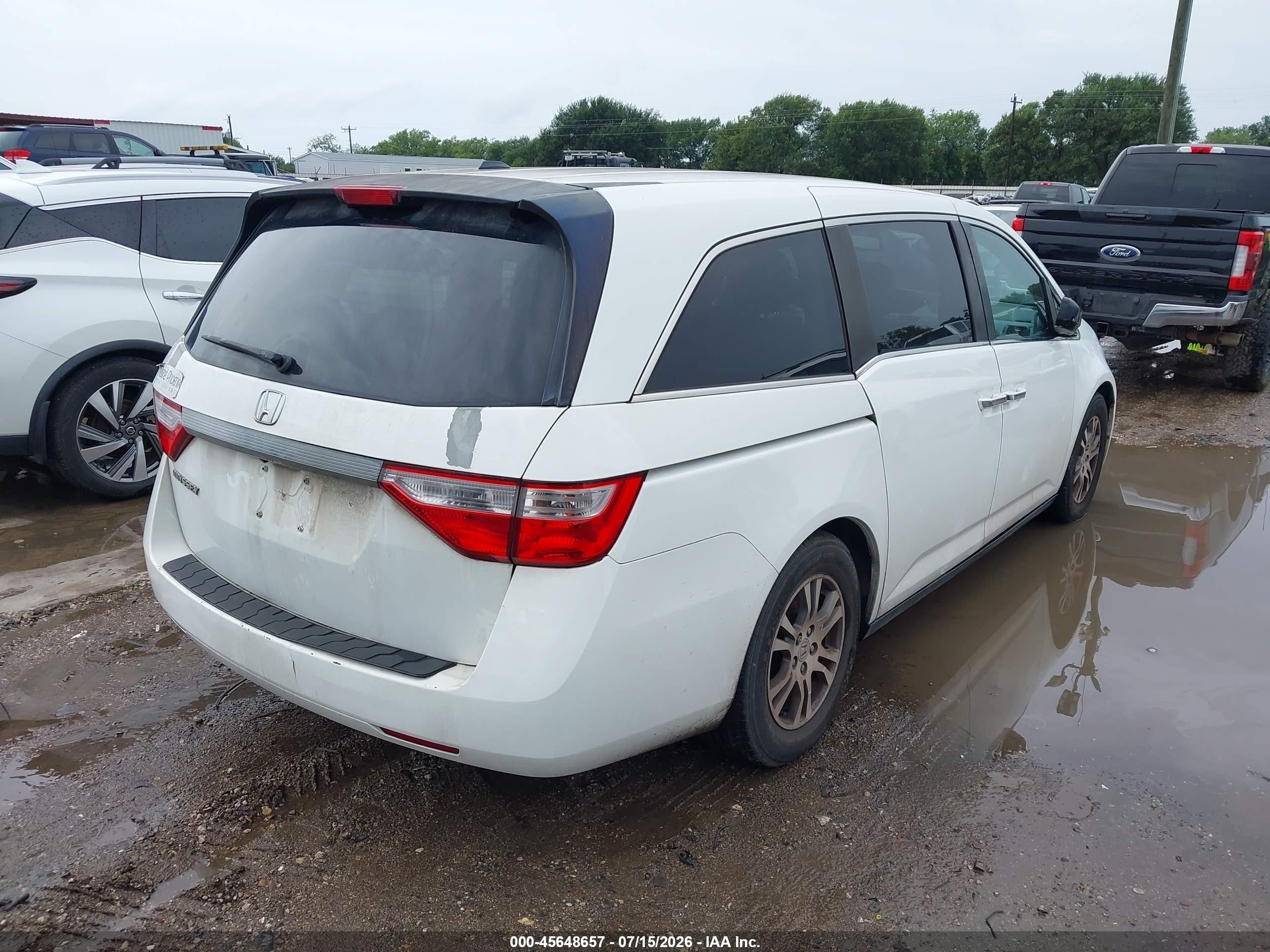 2012 Honda Odyssey Ex-l White vin: 5FNRL5H67CB134188