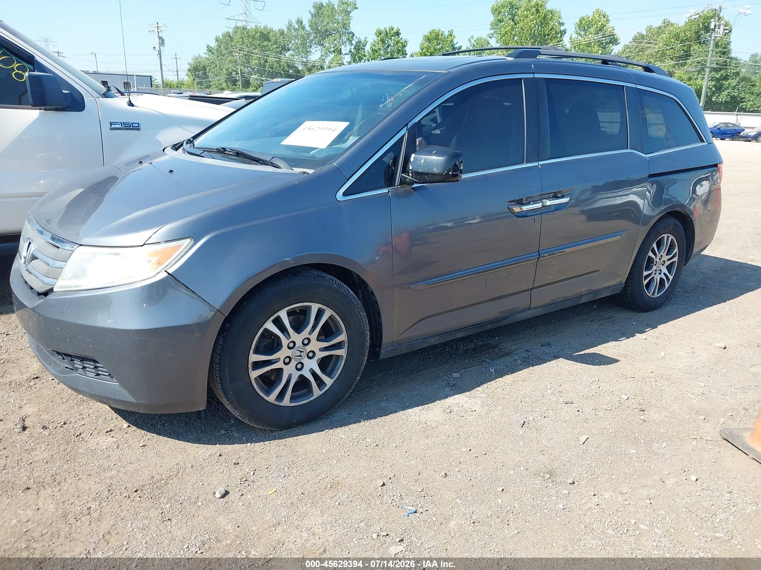 2012 Honda Odyssey Ex-l Gray vin: 5FNRL5H67CB138211