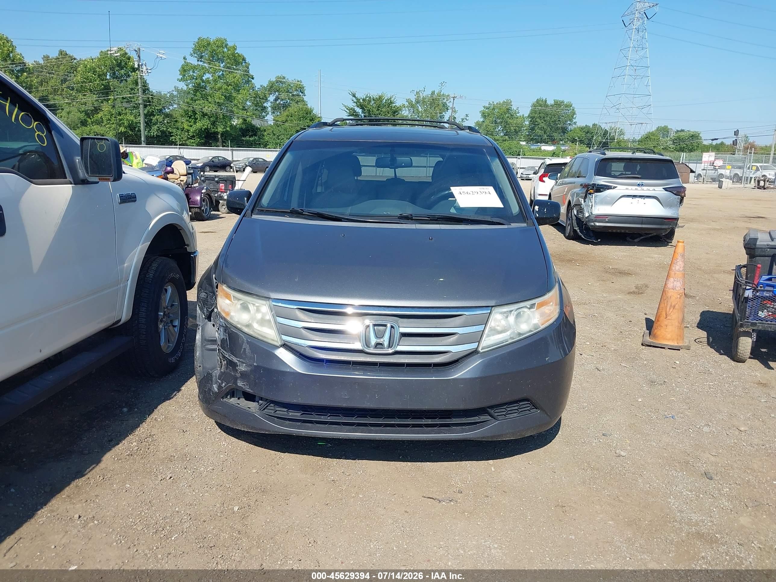 2012 Honda Odyssey Ex-l Gray vin: 5FNRL5H67CB138211
