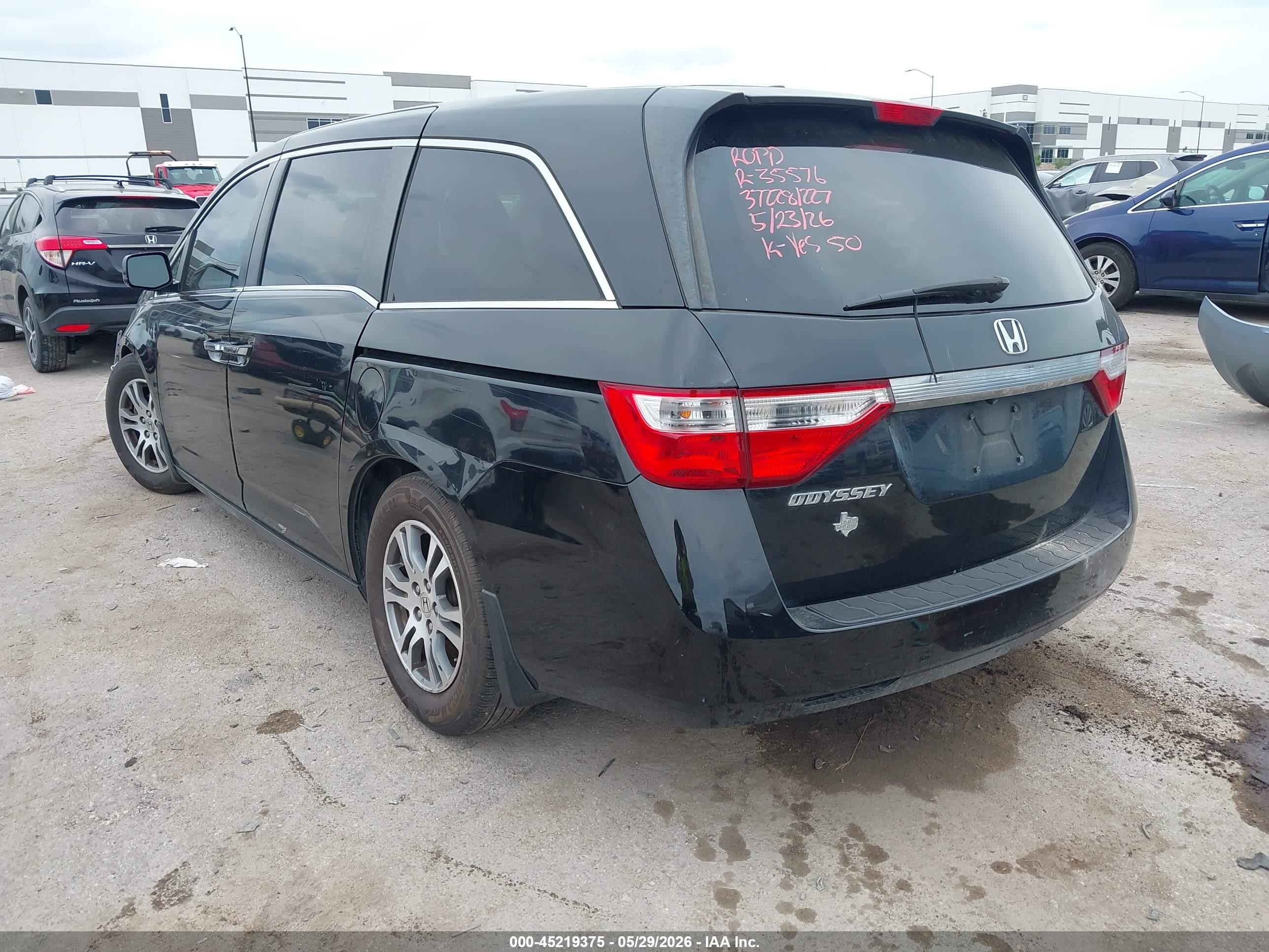 2013 Honda Odyssey Ex-l Black vin: 5FNRL5H67DB003294