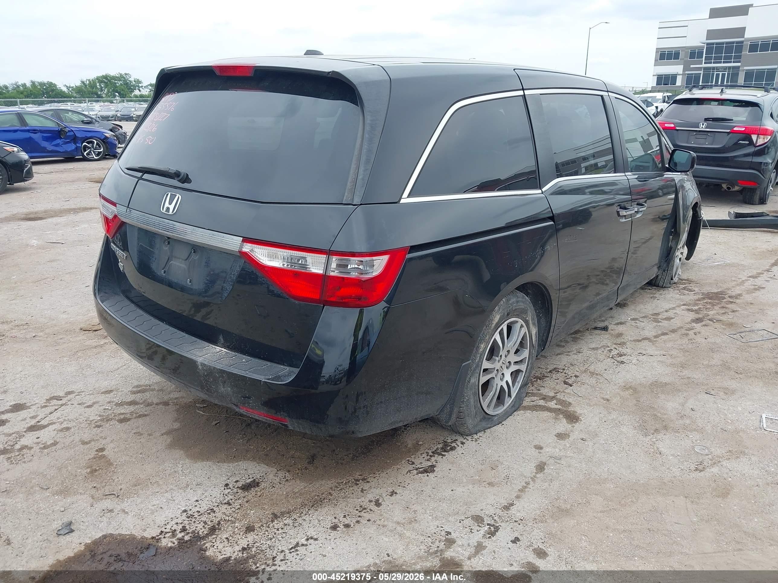 2013 Honda Odyssey Ex-l Black vin: 5FNRL5H67DB003294