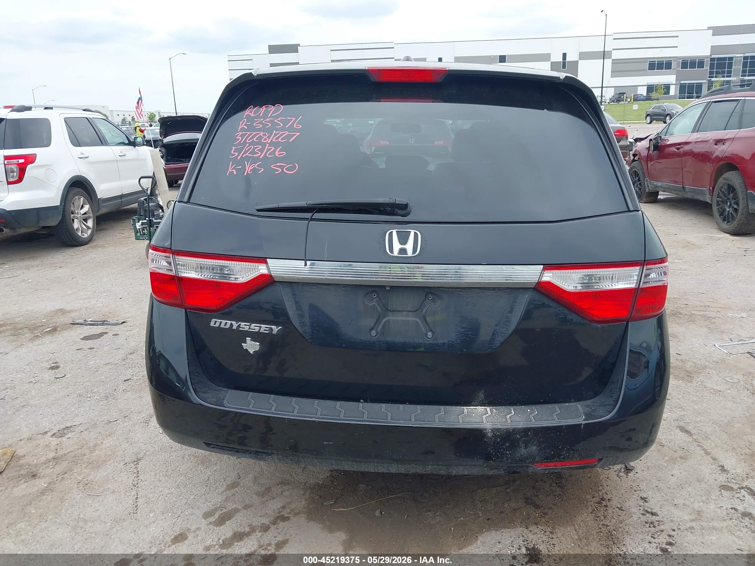 2013 Honda Odyssey Ex-l Black vin: 5FNRL5H67DB003294