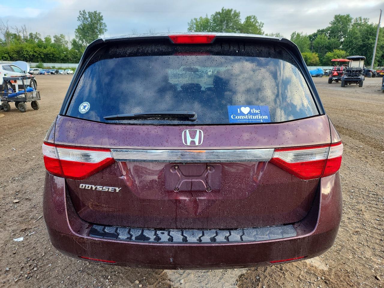 2013 Honda Odyssey Exl Burgundy vin: 5FNRL5H67DB016319