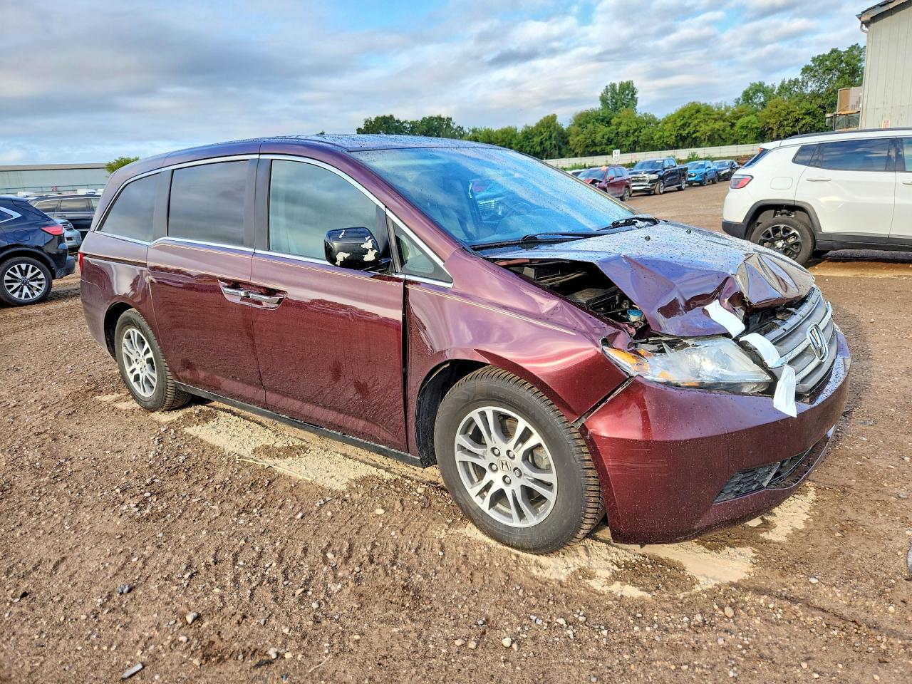 2013 Honda Odyssey Exl Burgundy vin: 5FNRL5H67DB016319