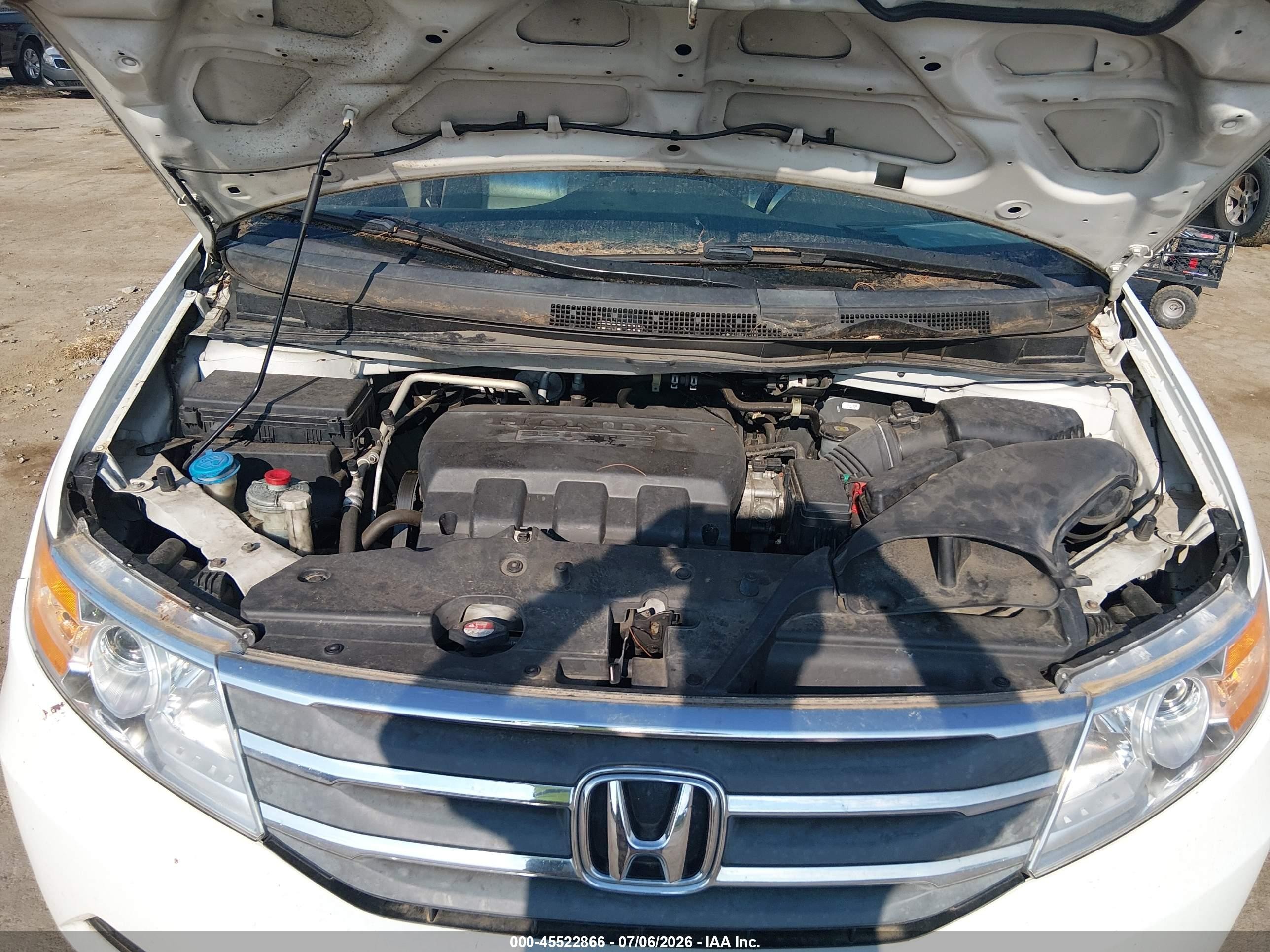 2013 Honda Odyssey Ex-l White vin: 5FNRL5H67DB020547