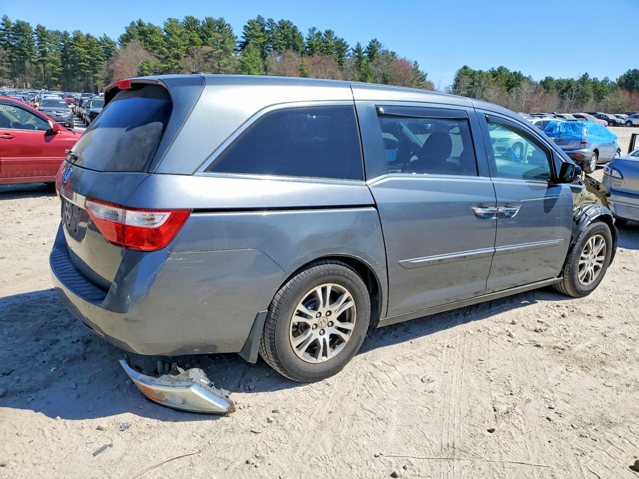 2013 Honda Odyssey Exl Gray vin: 5FNRL5H67DB022220