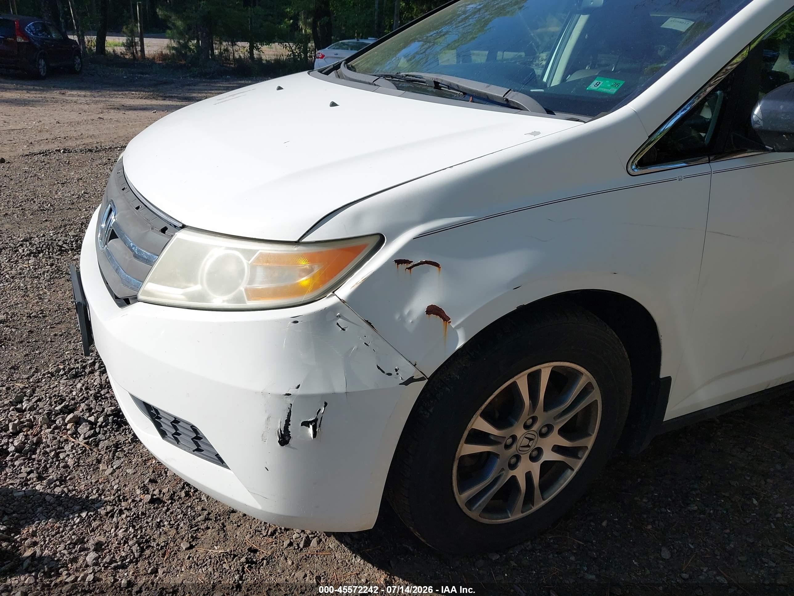 2013 Honda Odyssey Ex-l Белый vin: 5FNRL5H67DB035436