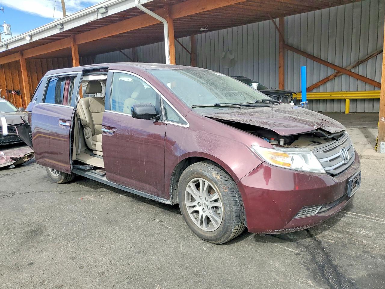 2013 Honda Odyssey Exl Maroon vin: 5FNRL5H67DB037395