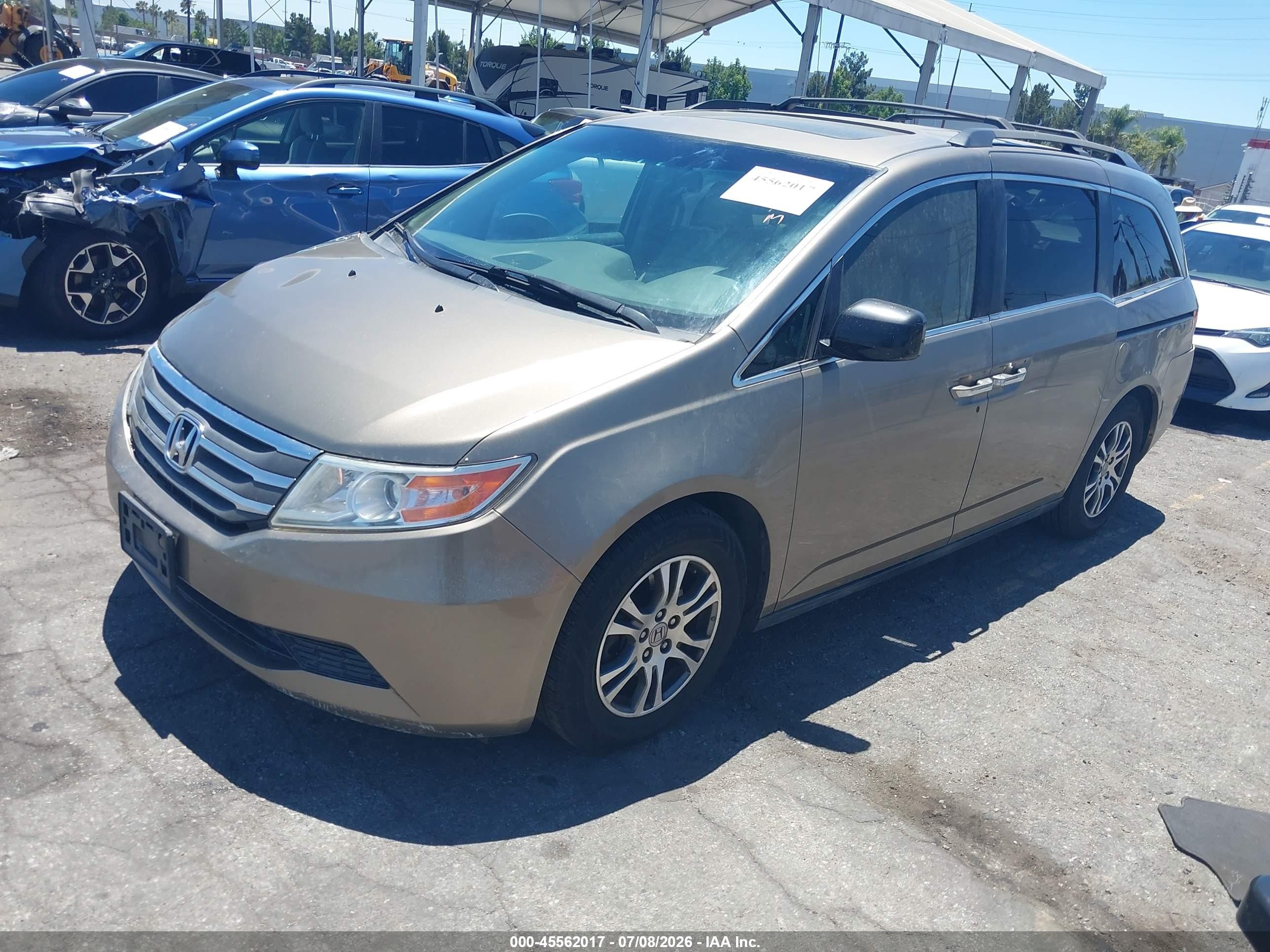 2013 Honda Odyssey Ex-l Beige vin: 5FNRL5H67DB045562