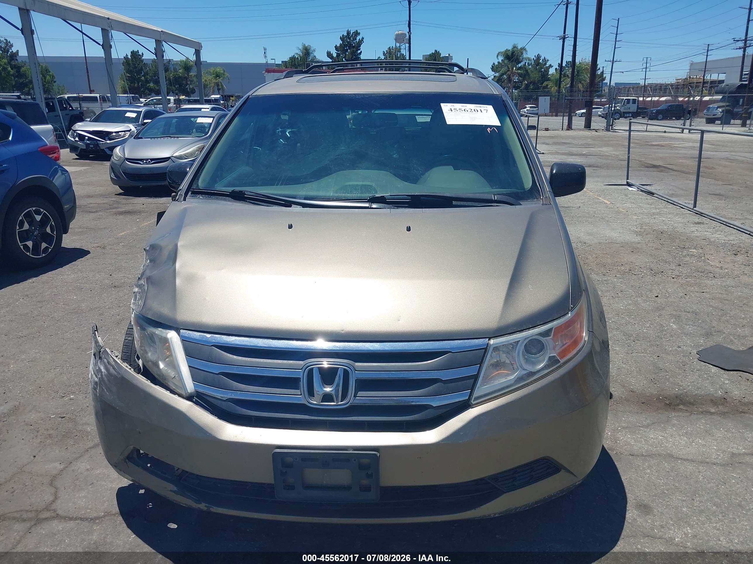 2013 Honda Odyssey Ex-l Beige vin: 5FNRL5H67DB045562