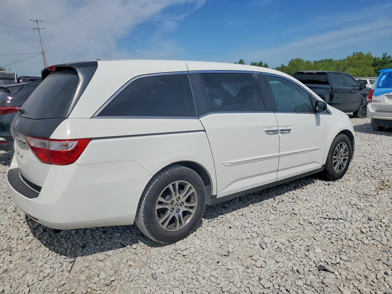 2013 Honda Odyss Ex-l White vin: 5FNRL5H67DB047232
