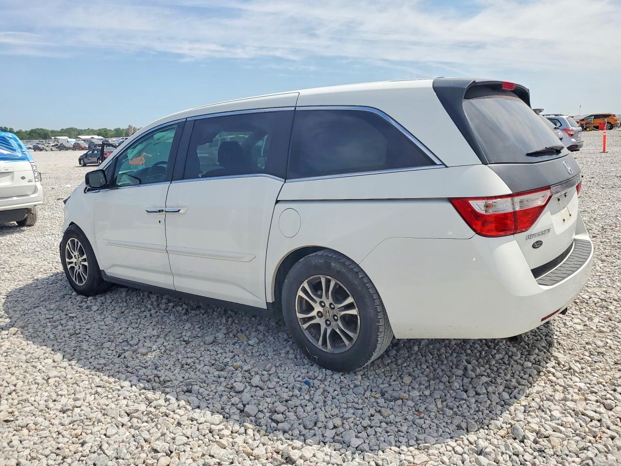 2013 Honda Odyss Ex-l White vin: 5FNRL5H67DB047232