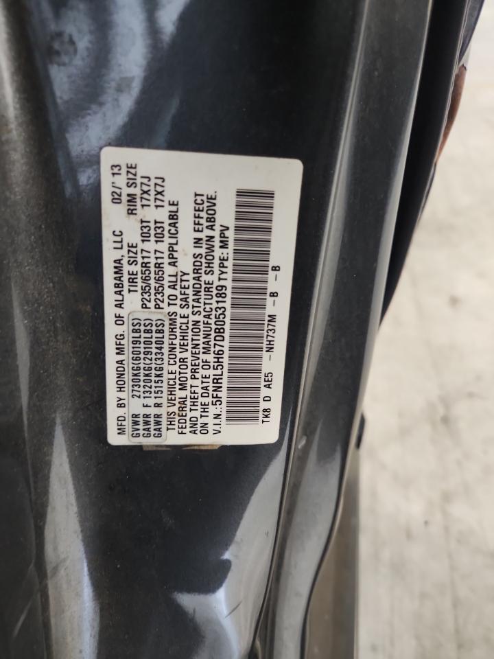 2013 Honda Odyssey Exl Gray vin: 5FNRL5H67DB053189