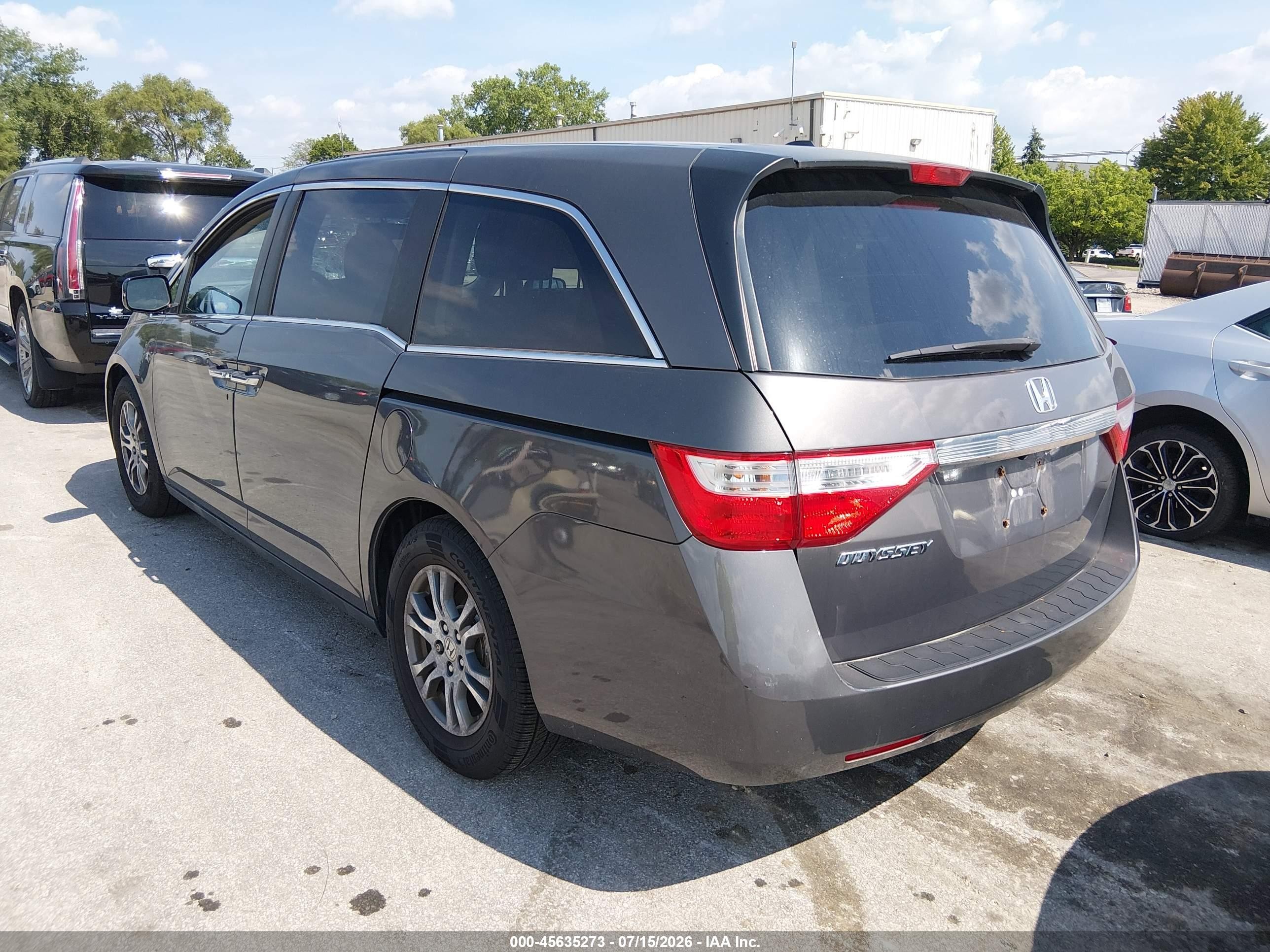2013 Honda Odyssey Ex-l Gray vin: 5FNRL5H67DB053368