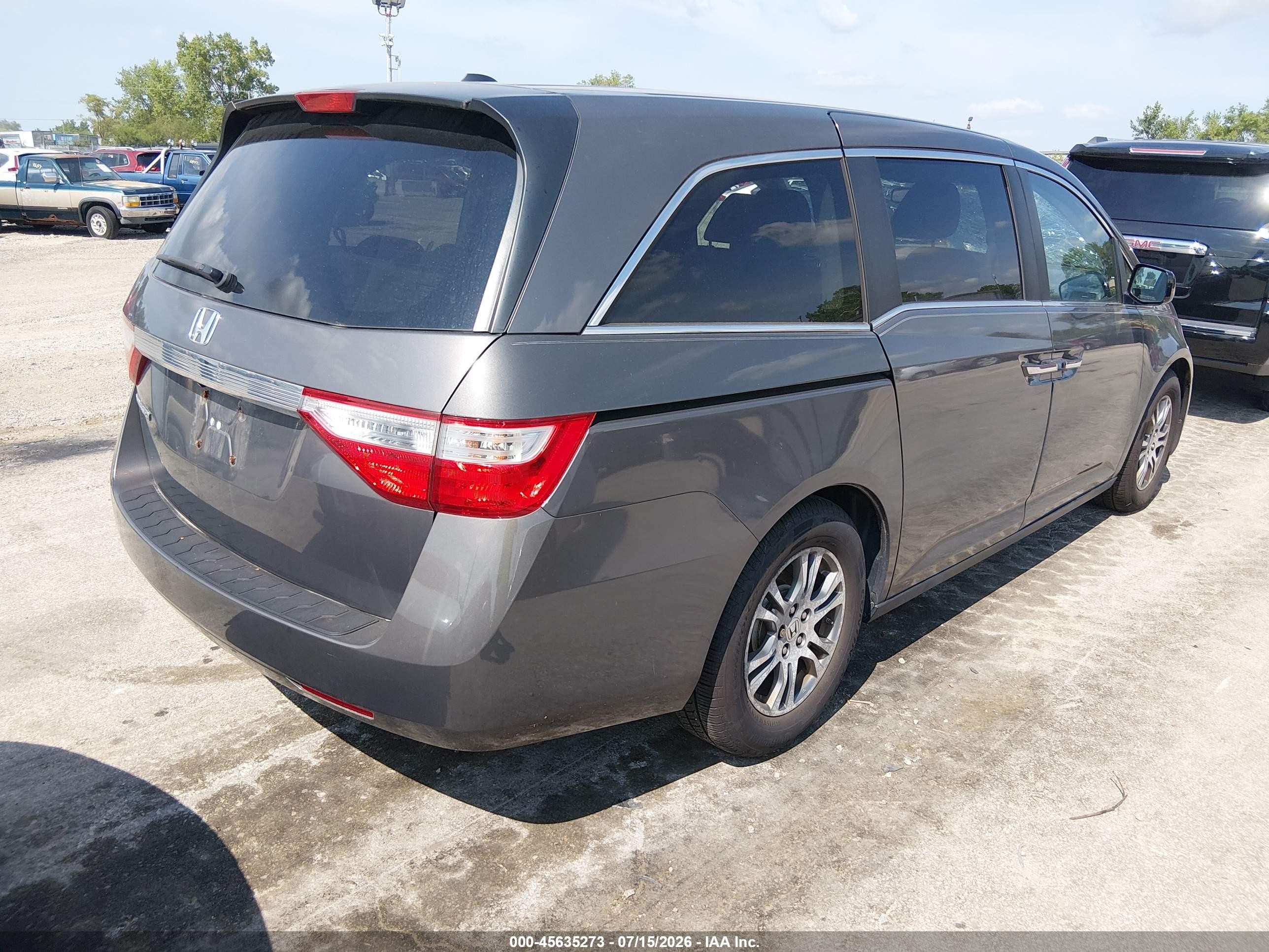 2013 Honda Odyssey Ex-l Gray vin: 5FNRL5H67DB053368