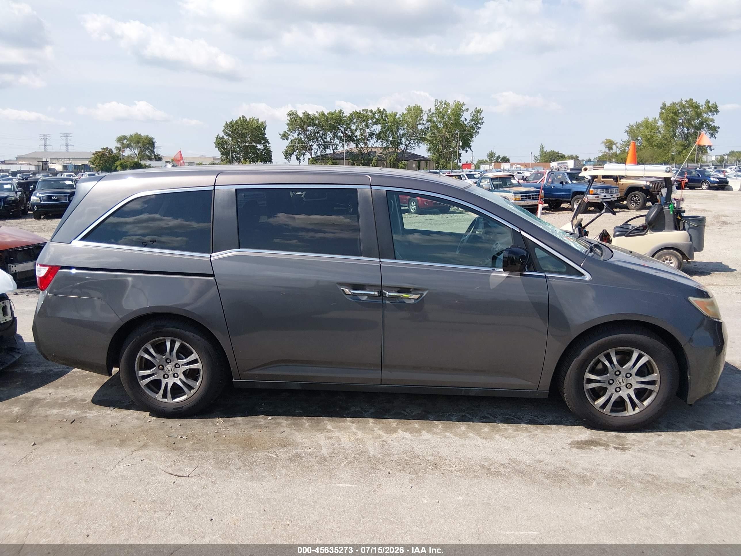 2013 Honda Odyssey Ex-l Gray vin: 5FNRL5H67DB053368
