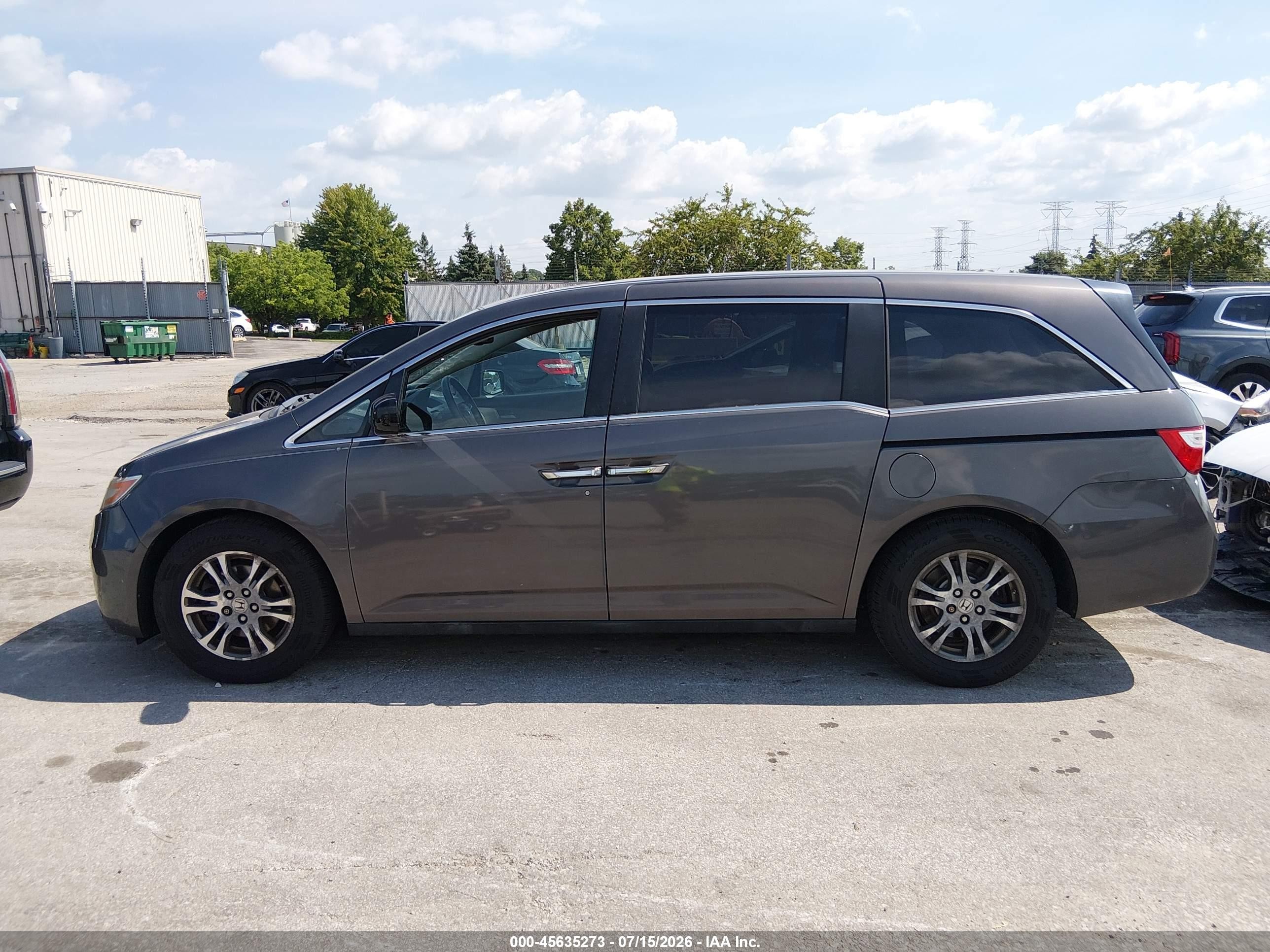 2013 Honda Odyssey Ex-l Gray vin: 5FNRL5H67DB053368