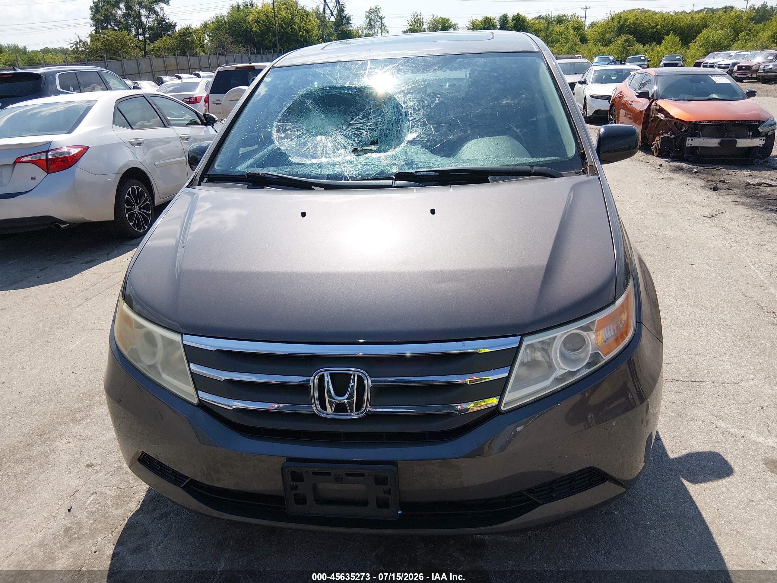2013 Honda Odyssey Ex-l Gray vin: 5FNRL5H67DB053368