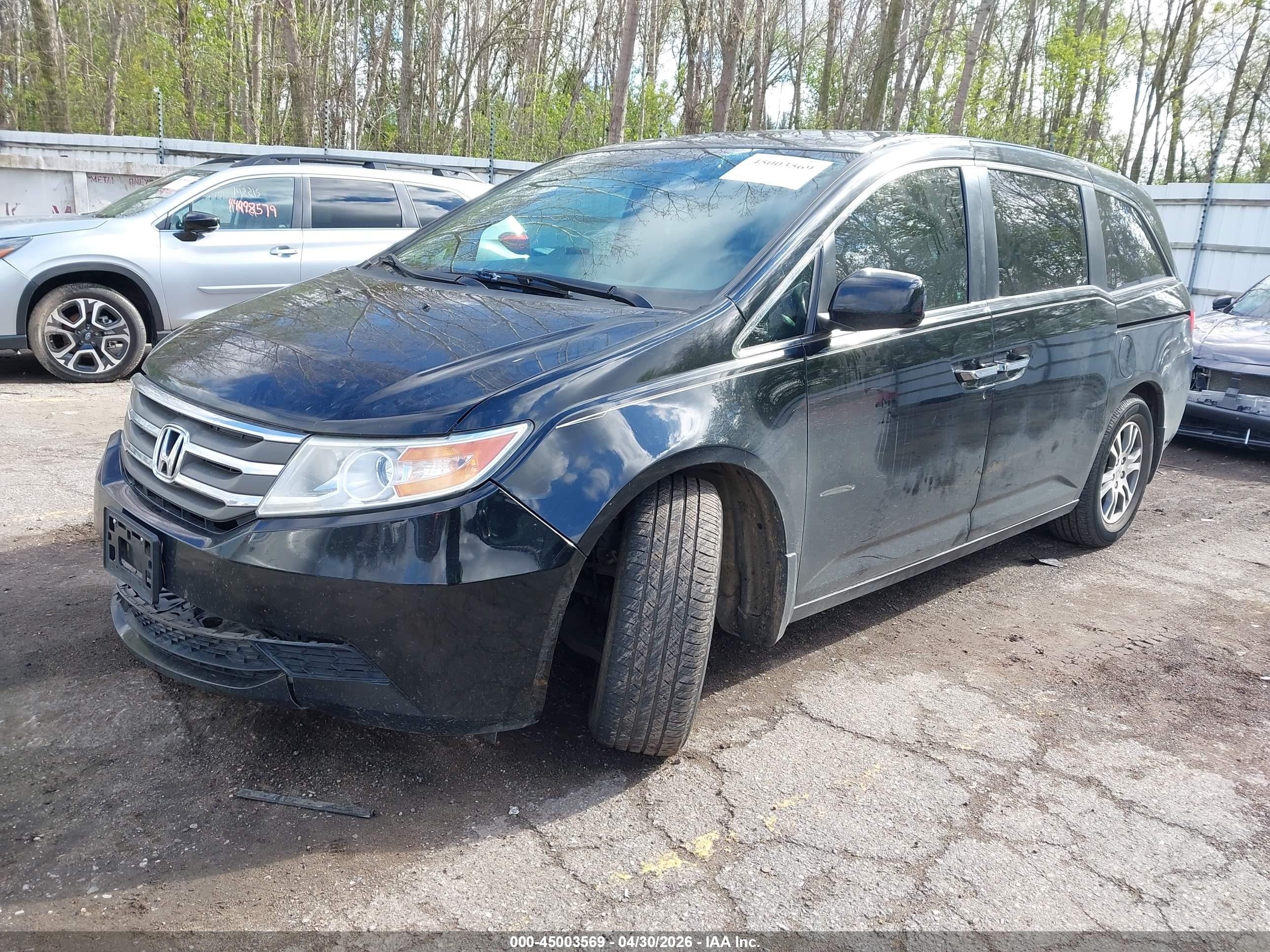 2013 Honda Odyssey Ex-l Черный vin: 5FNRL5H67DB057338